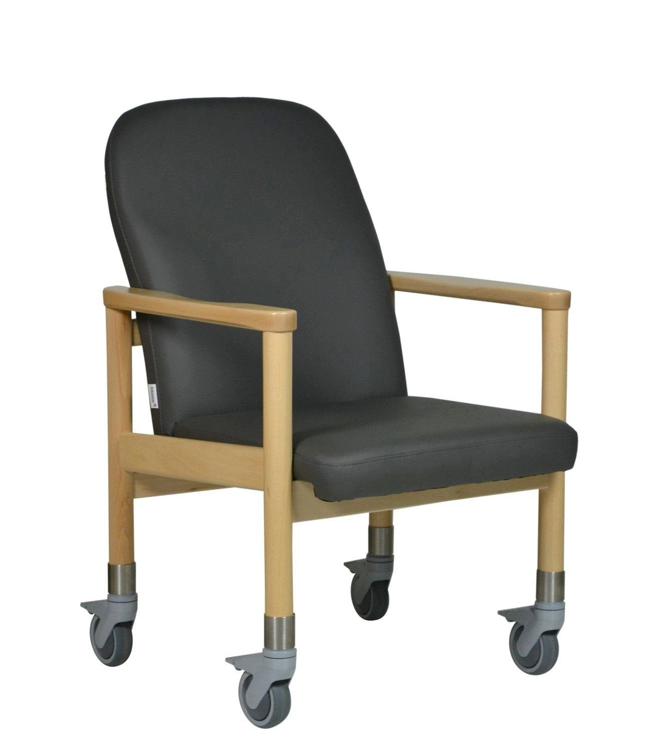 Devita Stuhl Pflegestuhl Trippelstuhl Seniorenstuhl LÜBECK große Rollen bis 120 kg (kein Set) Kunstleder Fango | Stühle
