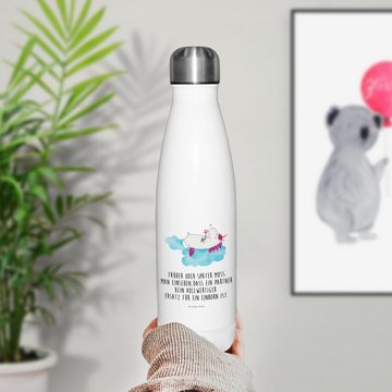 Mr. & Mrs. Panda Thermoflasche Einhorn Verliebt - Weiß - Geschenk, Einhorn Deko, Liebesbeweis, Edels, Motivierende Sprüche