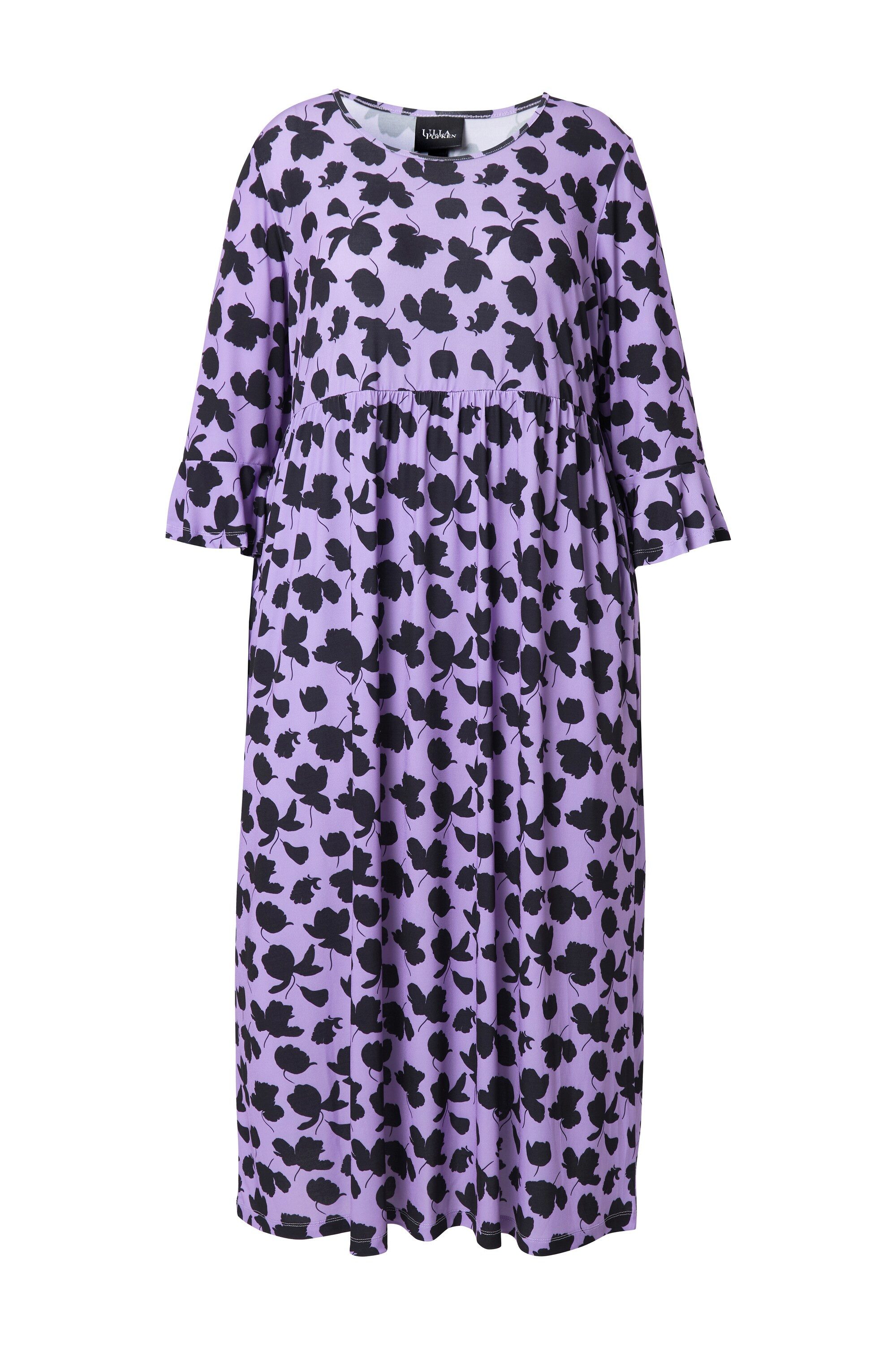 Ulla Popken Maxikleid Jerseykleid A-Linie Rundhals günstig online kaufen