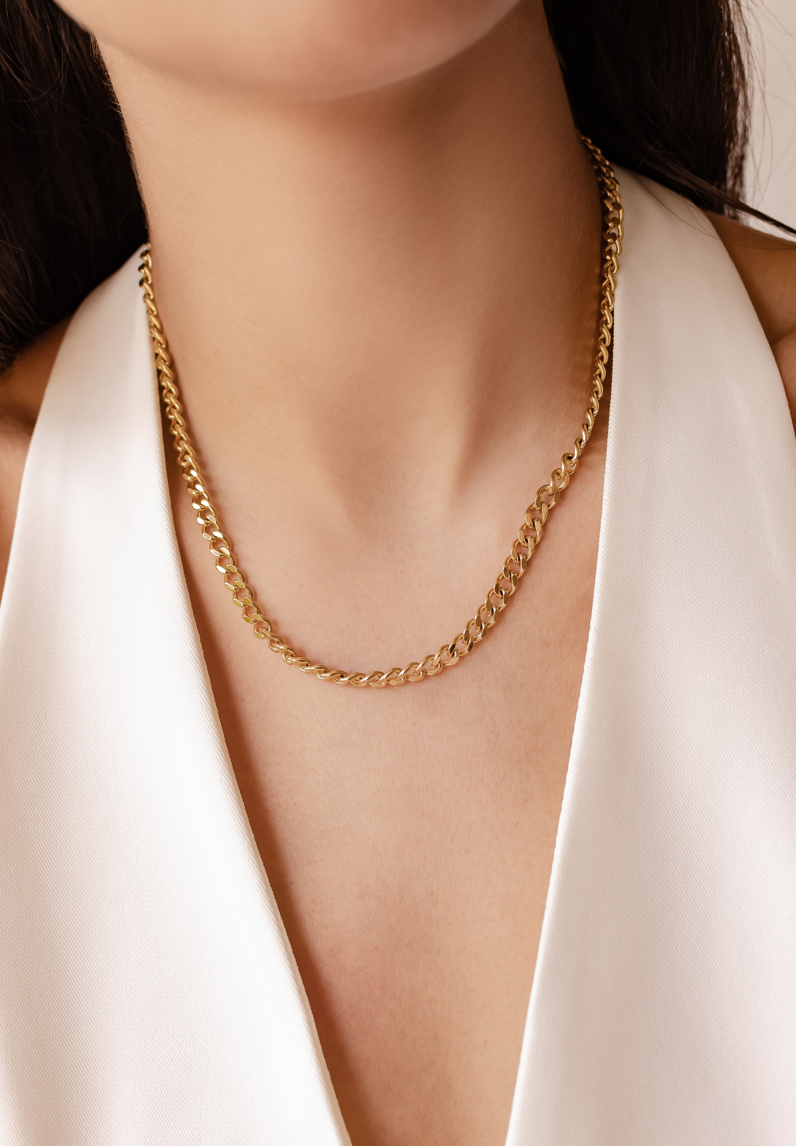 Hey Happiness Edelstahlkette Panzerkette großgliedrig 18K Roségold vergolde günstig online kaufen