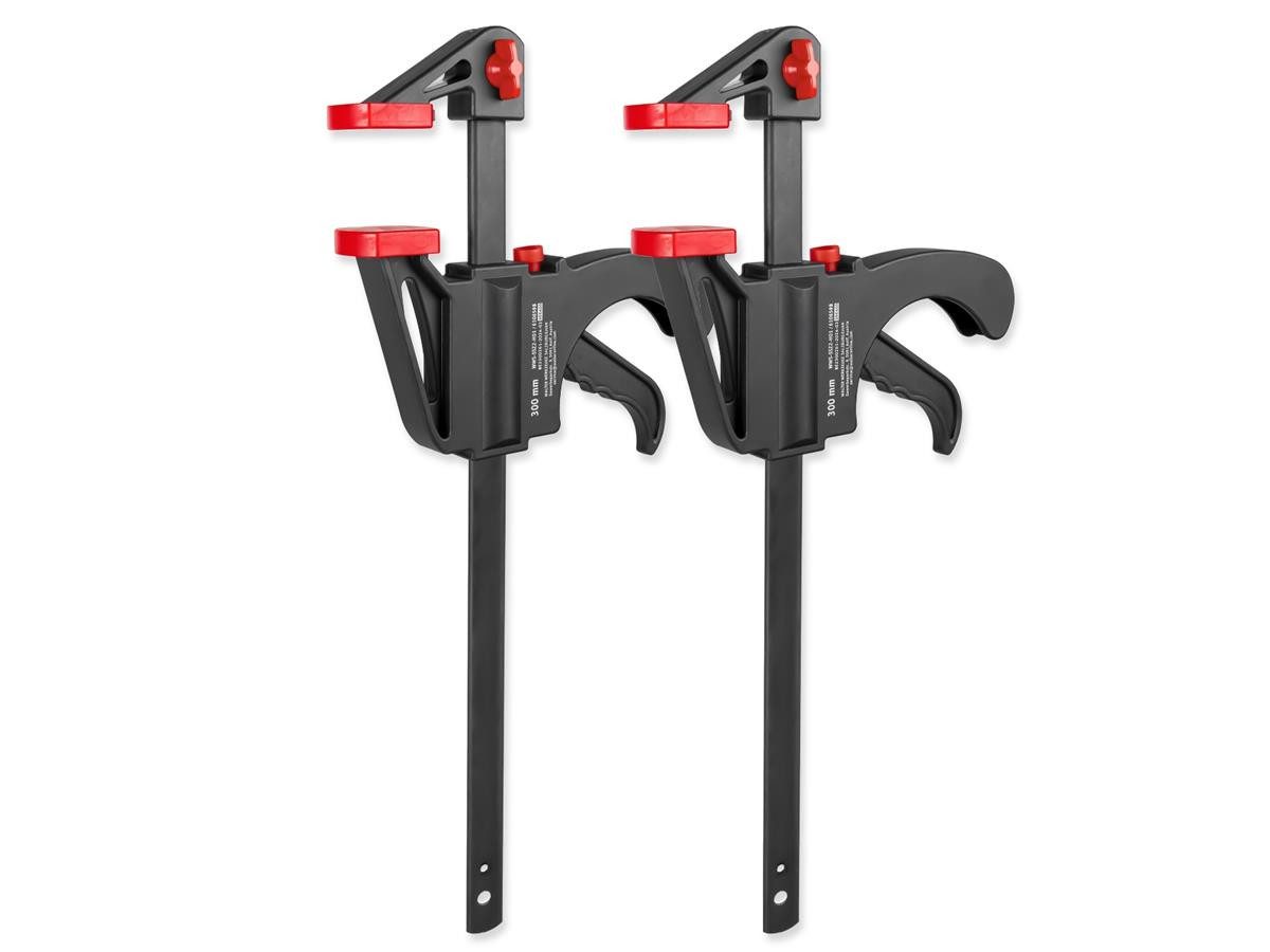 WALTER Spannzwinge Schnellspannzwingen 2er Set, Spannweite 300 mm, Spannkraft von bis zu 120 kg