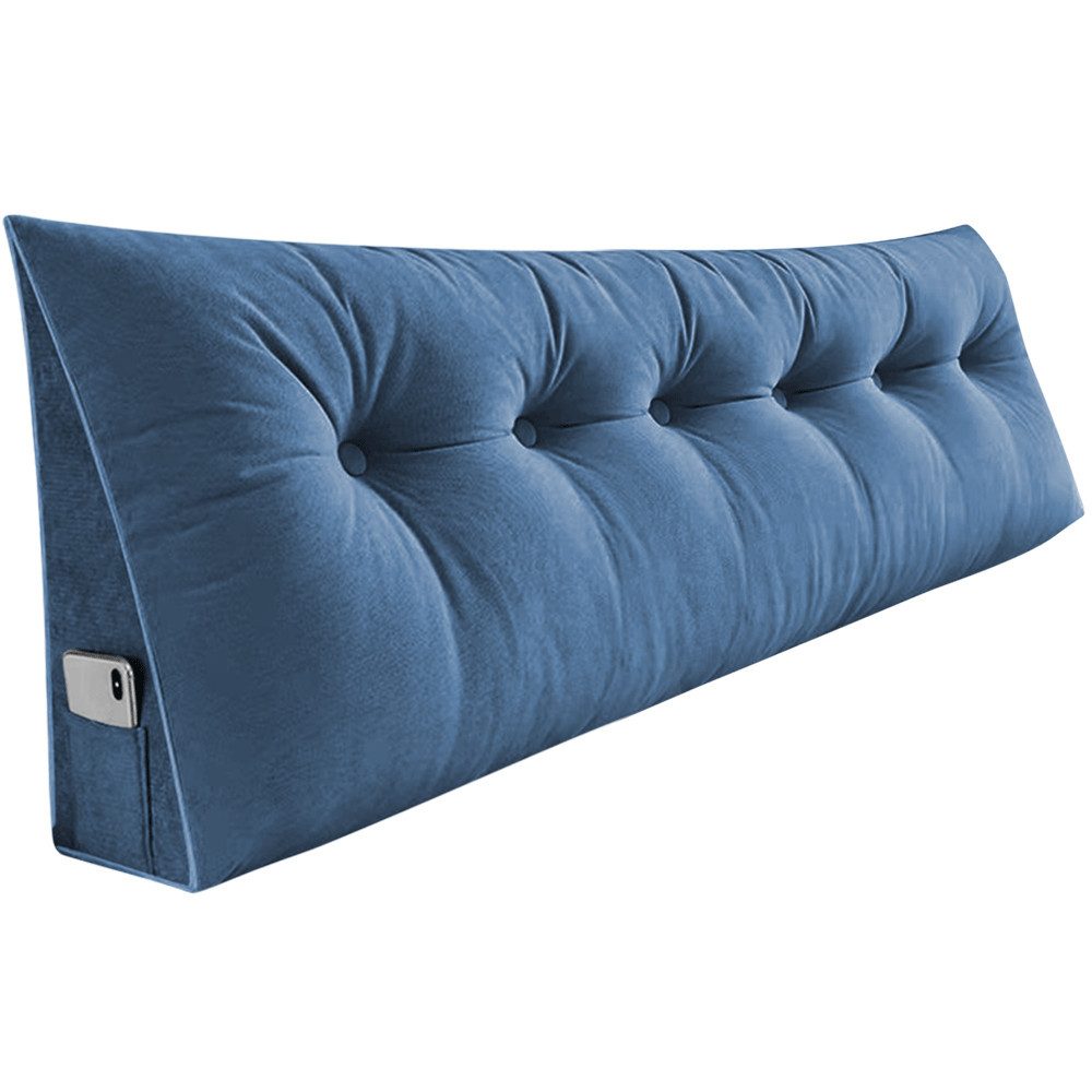 JEOBEST Rückenkissen Dreieckiges Lesekissen, Keilkissen mit Seitenfach, 1-tlg.,180cm breit, Kissen mit abnehmbarem und waschbarem Bezug