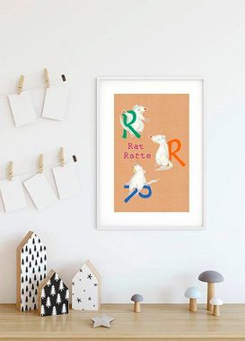 Komar Poster ABC Animal R, Buchstaben (1 St), Kinderzimmer, Schlafzimmer, Wohnzimmer