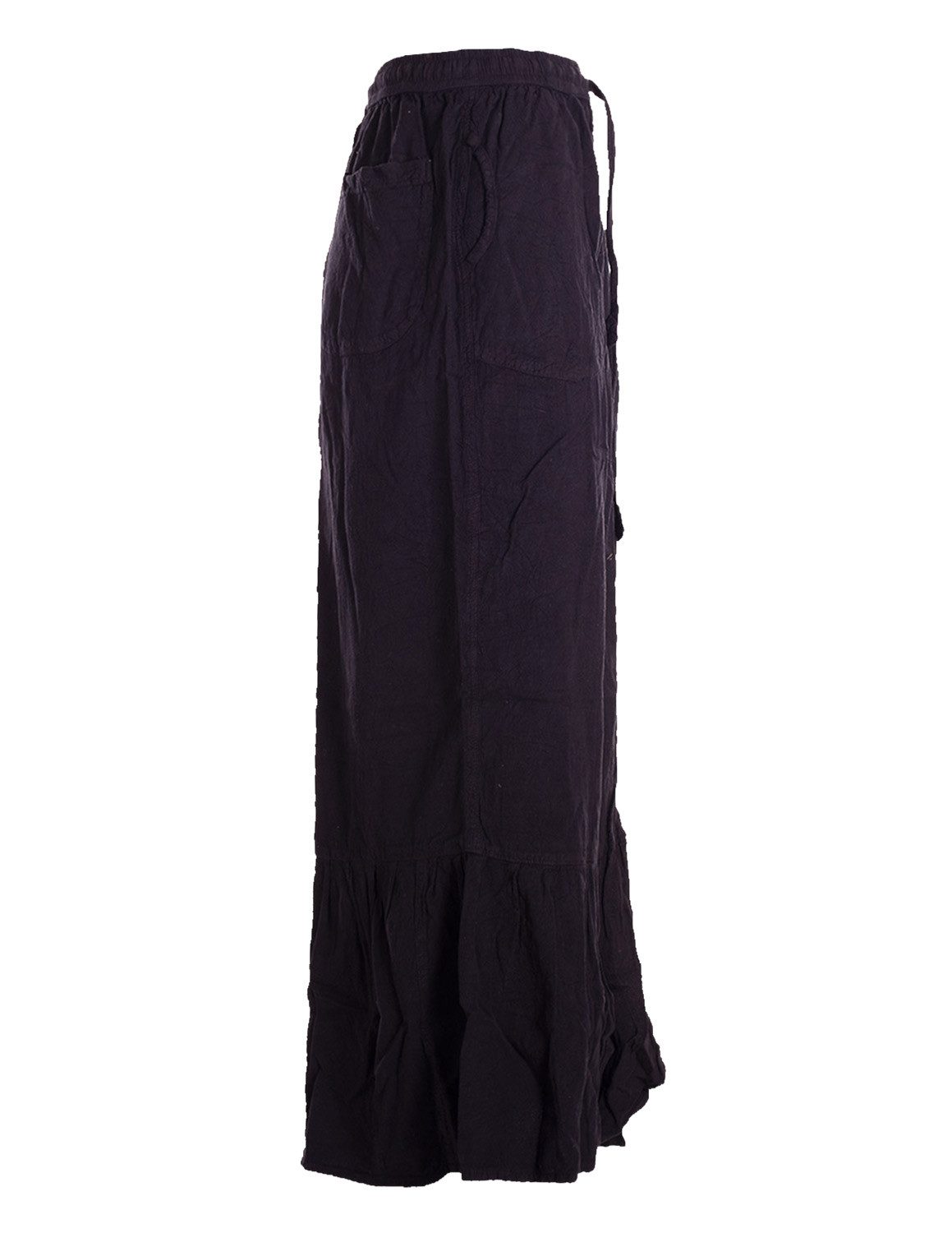 Vishes Maxirock Damen langer Rock Baumwolle Casual elastischer Bund mit Taschen Alternative Bekleidung, Ethno, Hippie, Retro Style