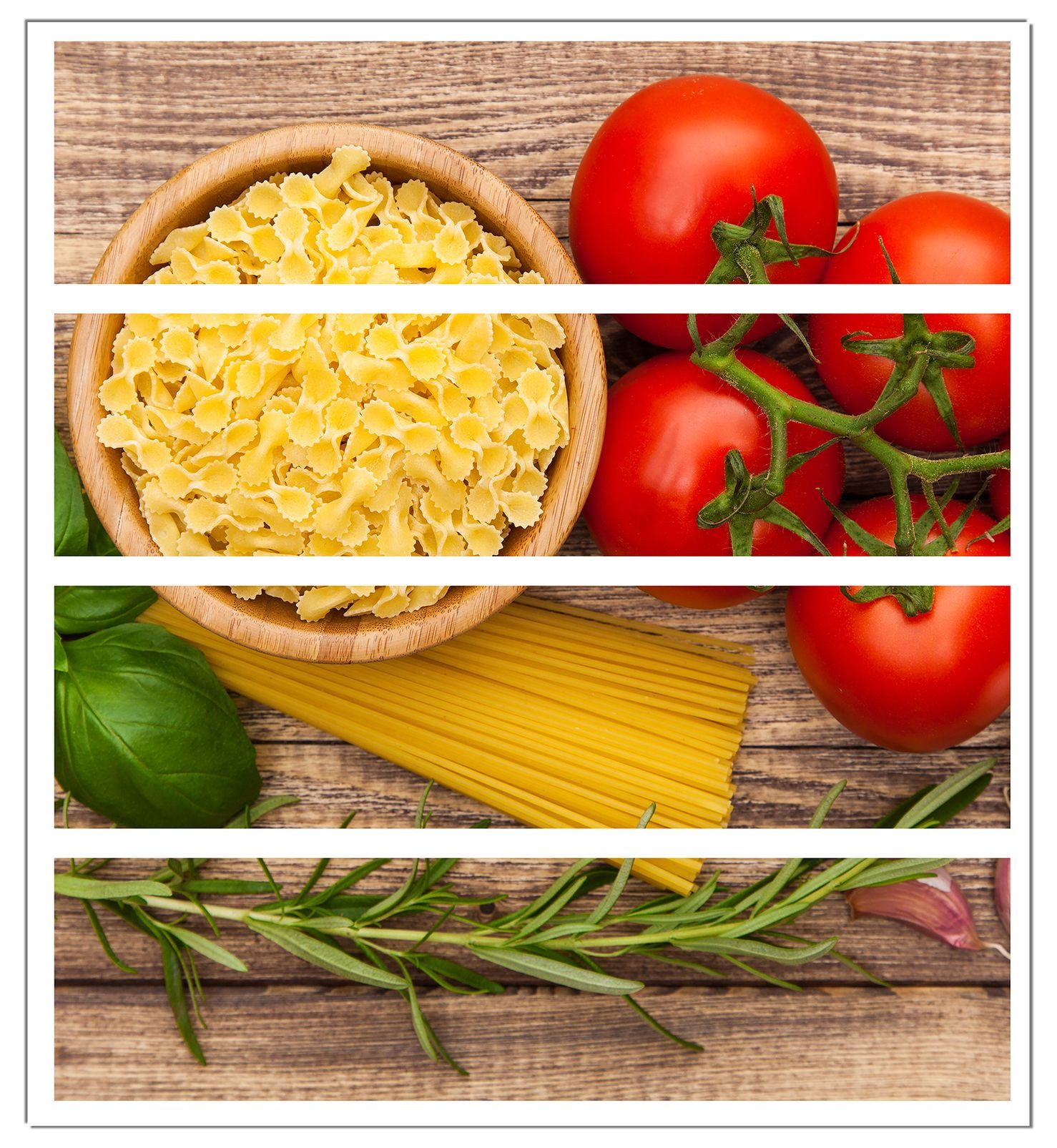 Wallario Möbelfolie Spaghetti mit Tomaten, Knoblauch und Basilikum