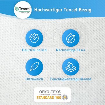 Topper Matratzen-Topper EcoON mit nachhaltigem Tencel Bezug, Third of Life, 6 cm hoch, Memory-Schaum, Ergonomische Matratzenauflage, Atmungsaktiv & Feuchtigkeitsregulierend