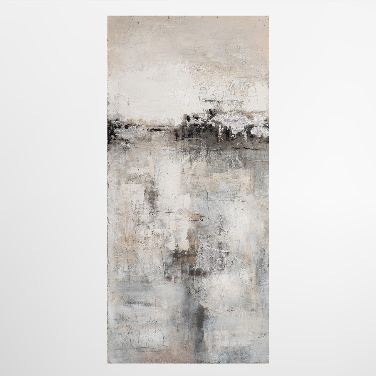 ArtUniverse Gemälde Abstrakte Variation in Grau und Silber 70x150 cm, Abstrakt