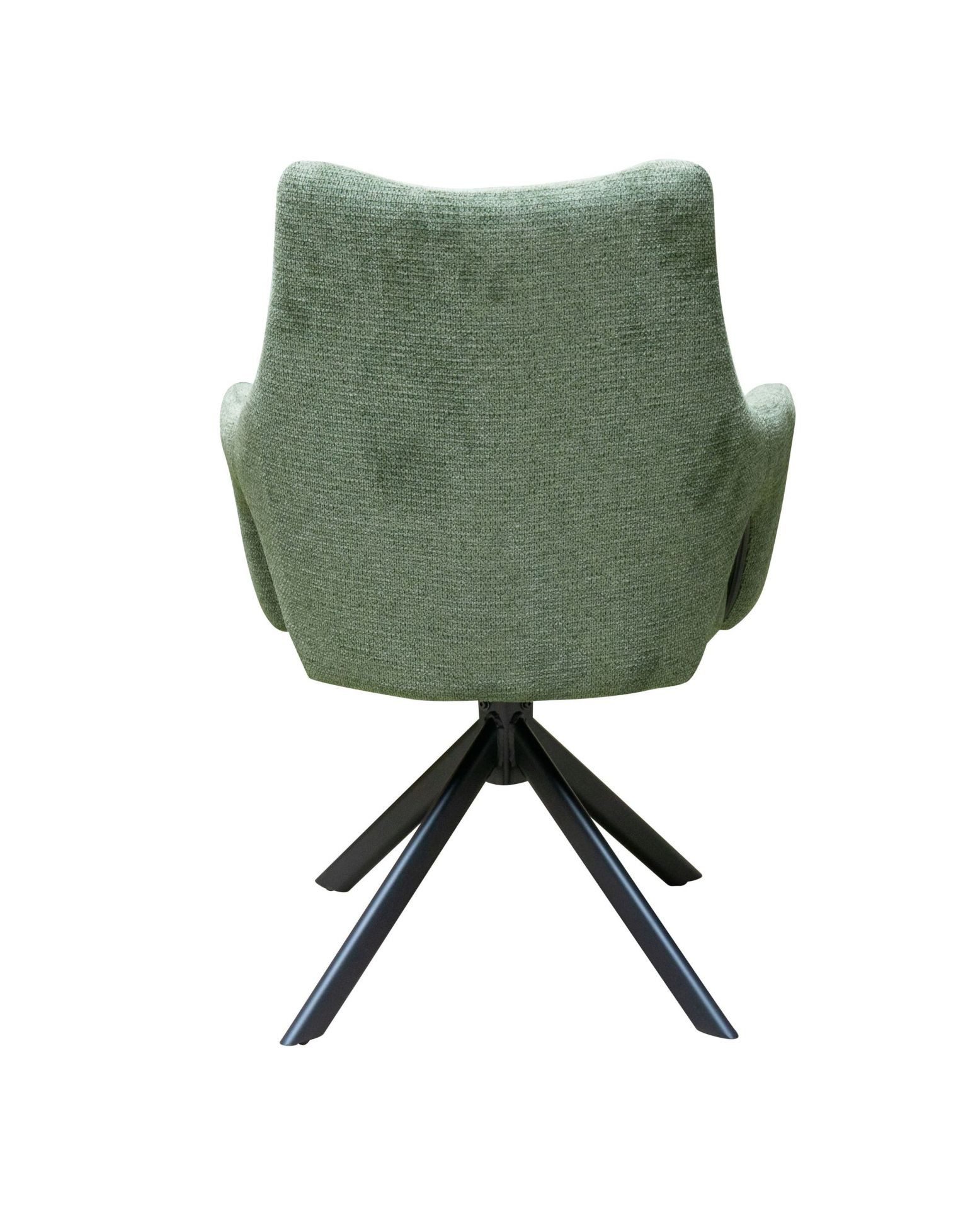 dasmöbelwerk Esszimmerstuhl Esszimmerstuhl Merlin Drehstuhl Webstoff Grün Armlehnstuhl Sessel