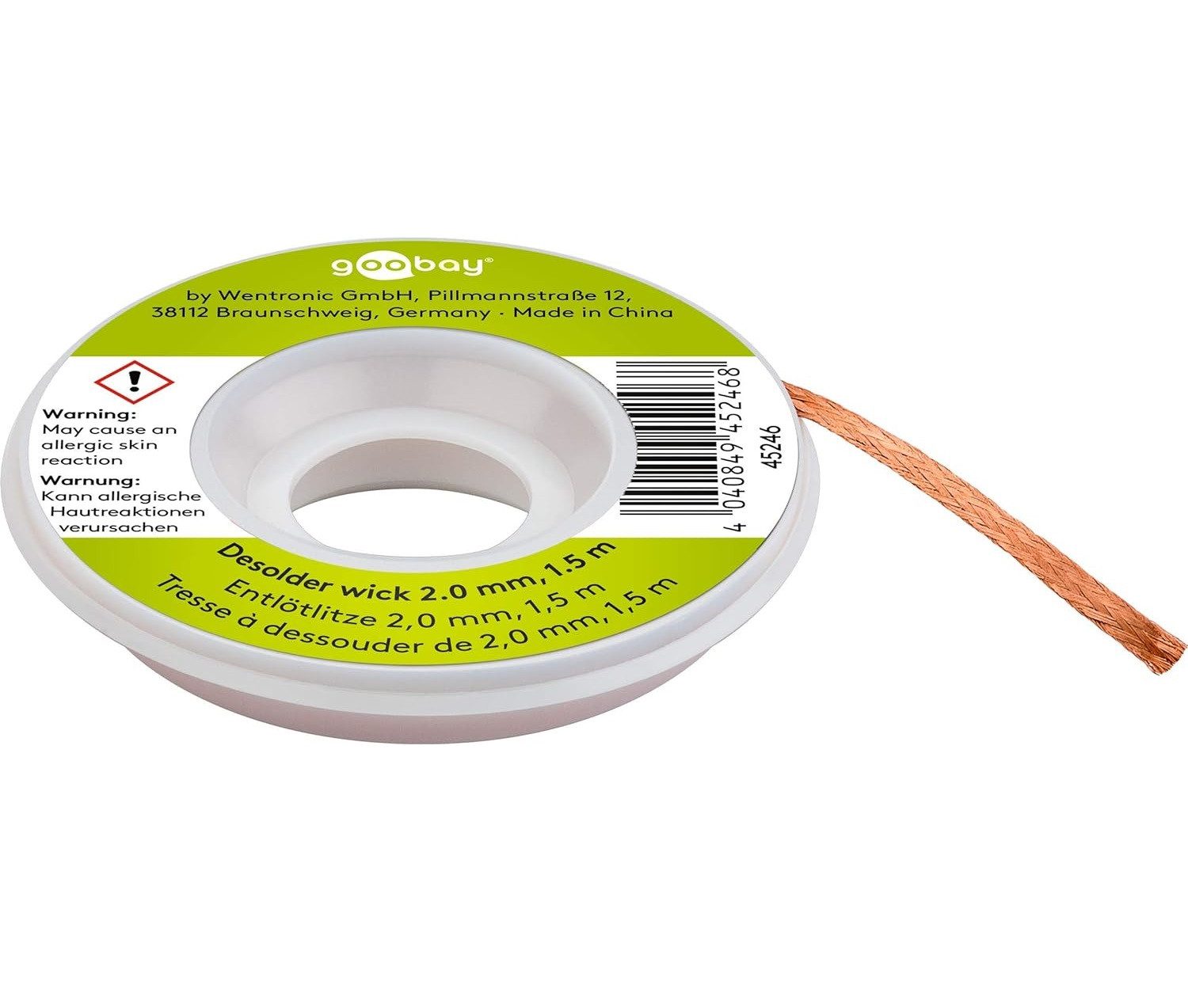 Goobay Goobay 45246 Entlötlitze 2mm reines Kupfer Entlötdraht zur Lötzinn Спутниковый кабель