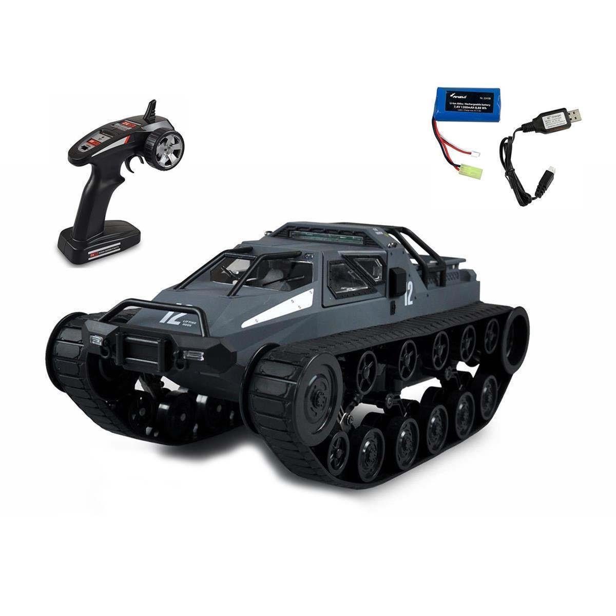 Amewi RC-Truck Amewi 22439 Ketten-Drift-Fahrzeug Military Police 1:12 grau RTR, Ideal fürs Gelände geeignet