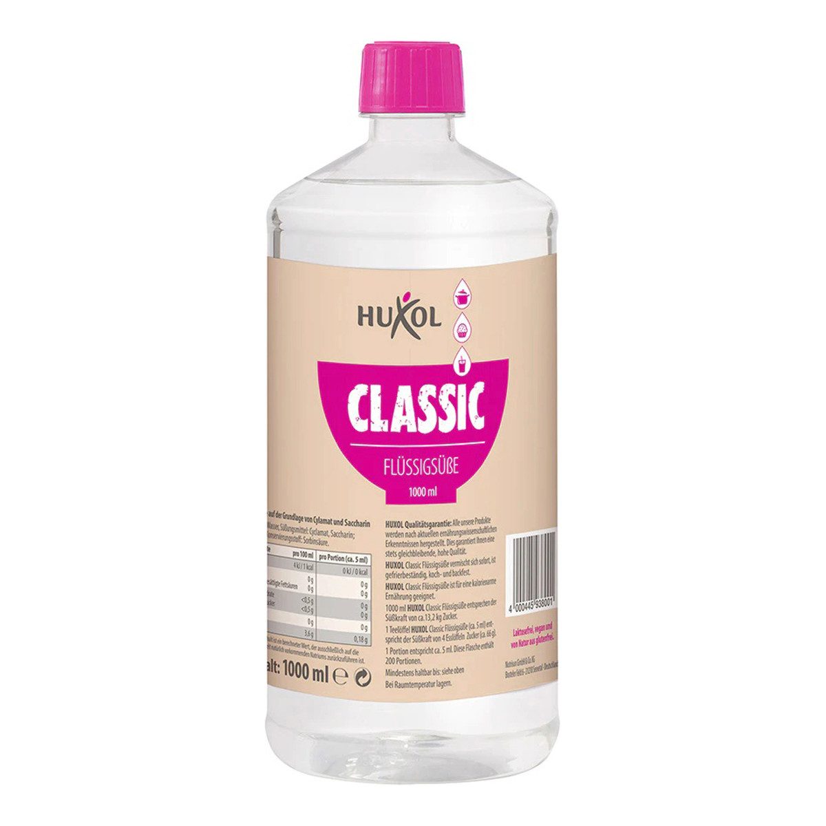 Huxol Süßungsmittel, Huxol Süßstoff flüssig Original Süßungsmittel Flüssigsüße 1000ml