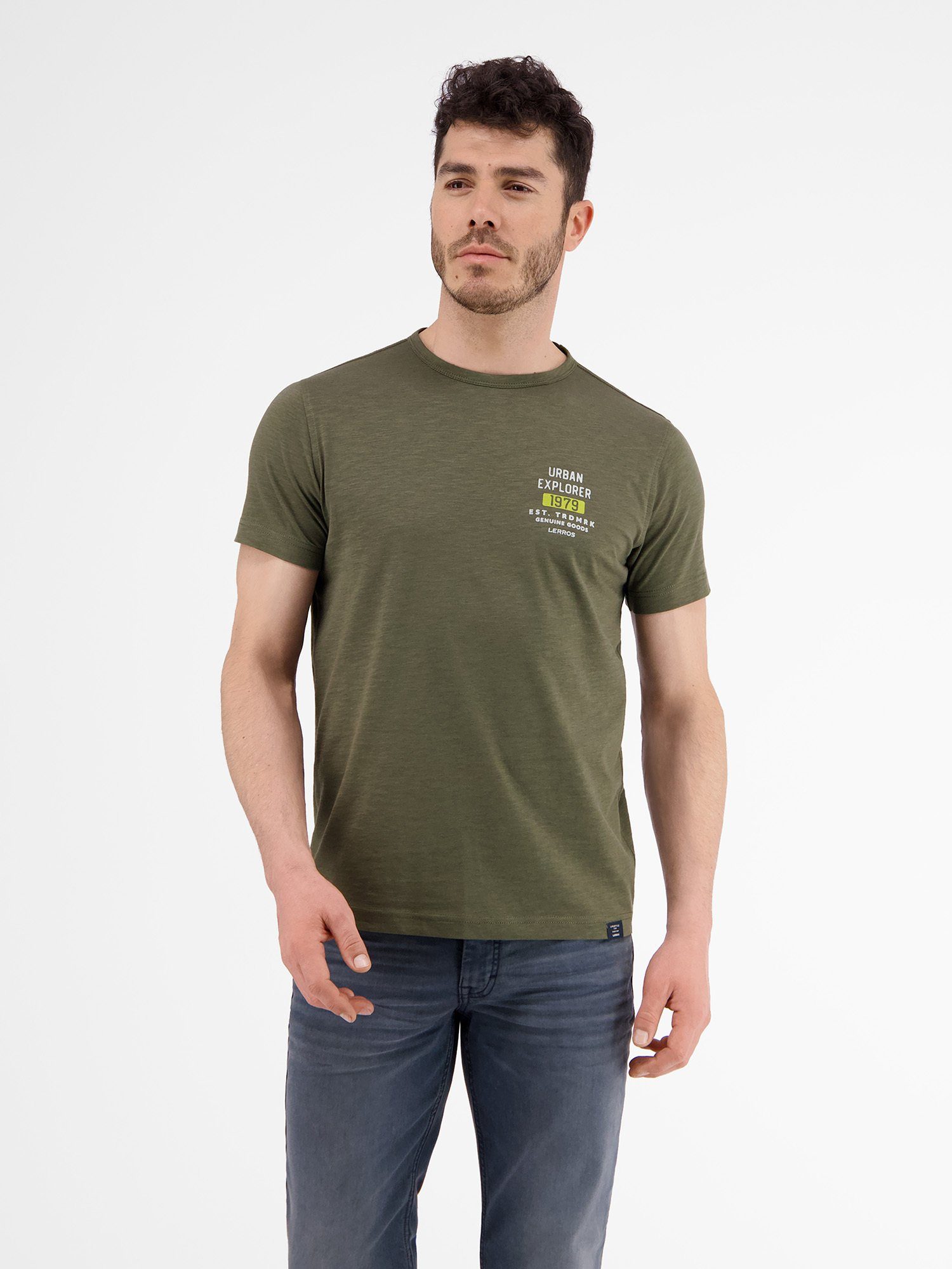LERROS T-Shirt LERROS OLIVE AGED O-Neck T-Shirt
