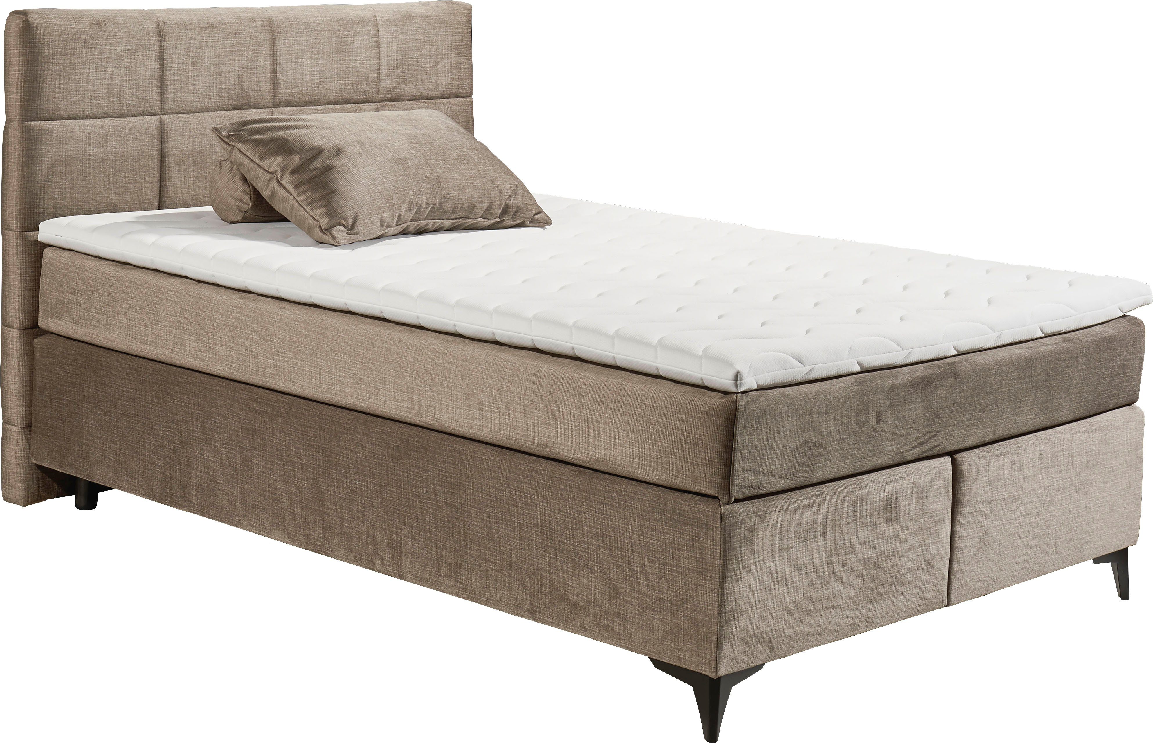 ED EXCITING DESIGN Boxspringbett Navarra, inkl. Topper braun