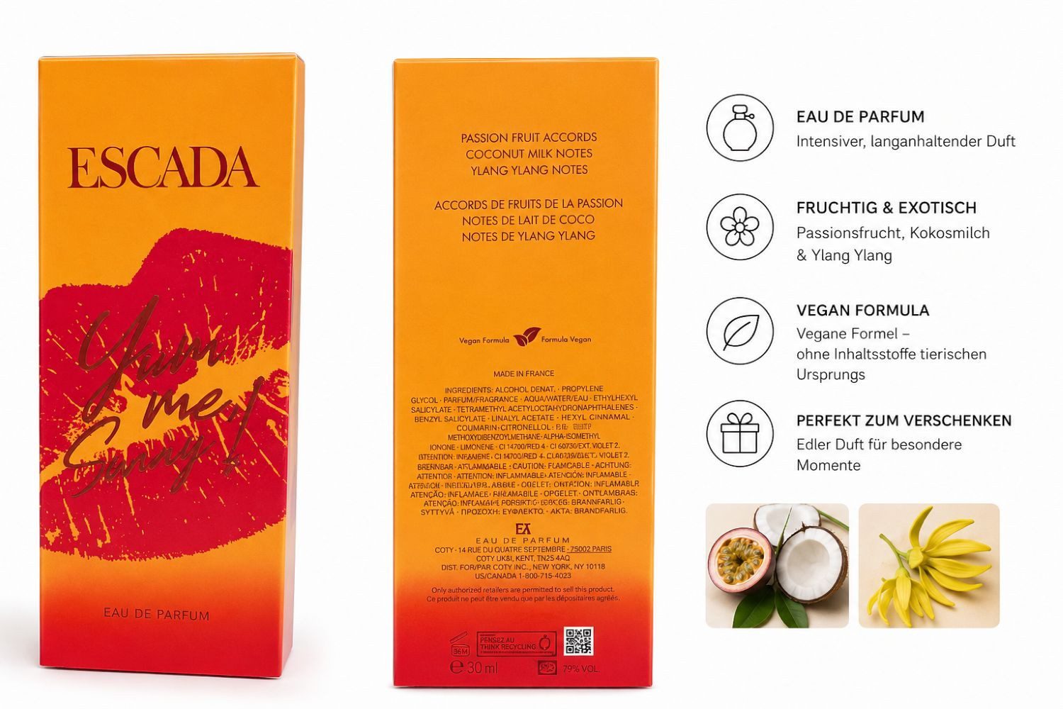 ESCADA Eau de Parfum Escada Yum me, Sunny! Limited, Glasflakon, Frauenduft, Edt