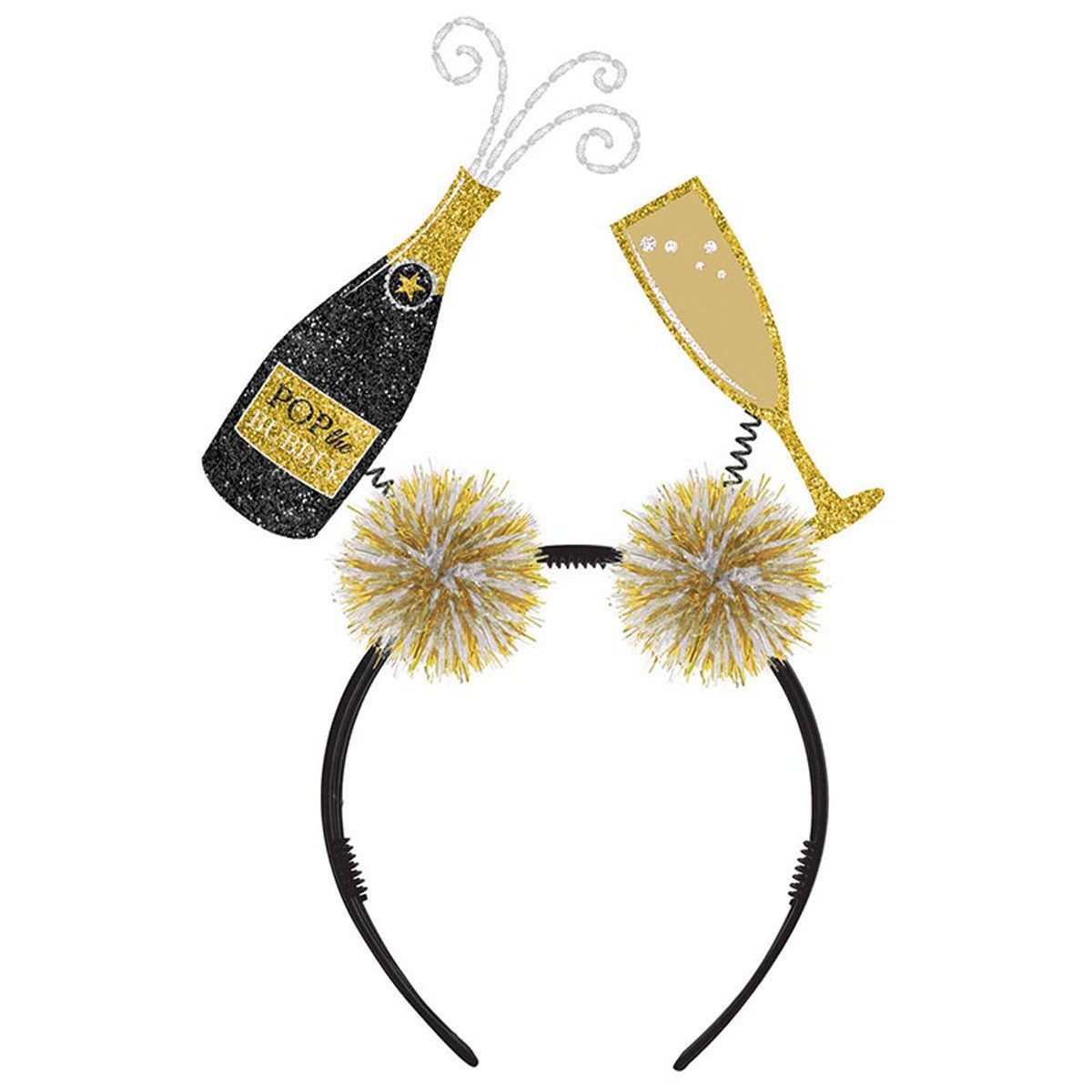 Amscan Kostüm Haarreif Silvester Sekt mit Glas