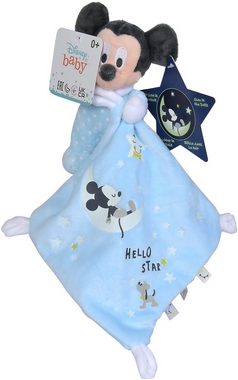 SIMBA Schmusetuch Disney Mickey Glow in the dark, Starry Night, mit leuchtenden Elementen