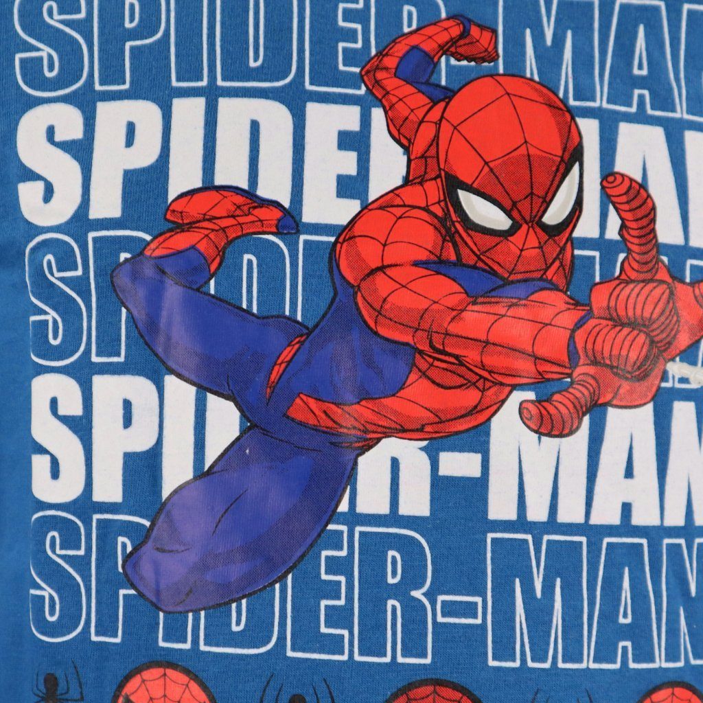 MARVEL Langarmshirt Kinder Langarm Spiderman Gr. T-Shirt Blau Baumwolle 100% bis 104 134