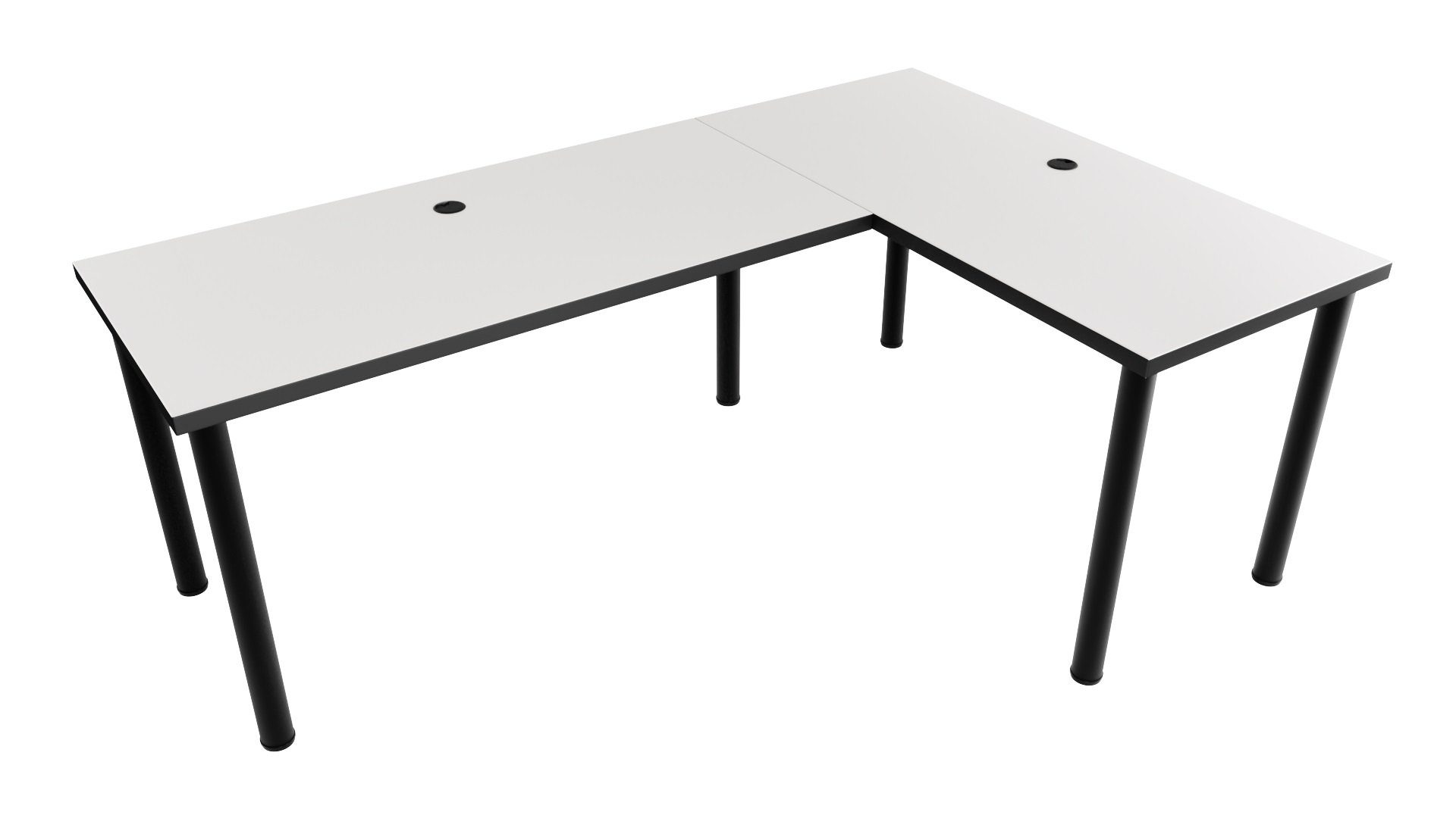 Gamingtisch Großer L-förmiger Eck-Schreibtisch mit Kabelkanal