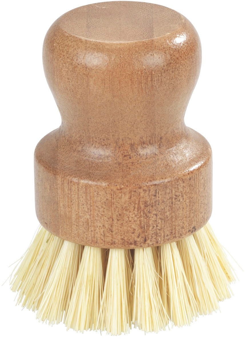 WENKO Spülmittelspender Spül-Set aus Bambus, (Set, 5-tlg), mit Dosierspender, Utensilienhalter, Schwamm und 2 Spülbürsten