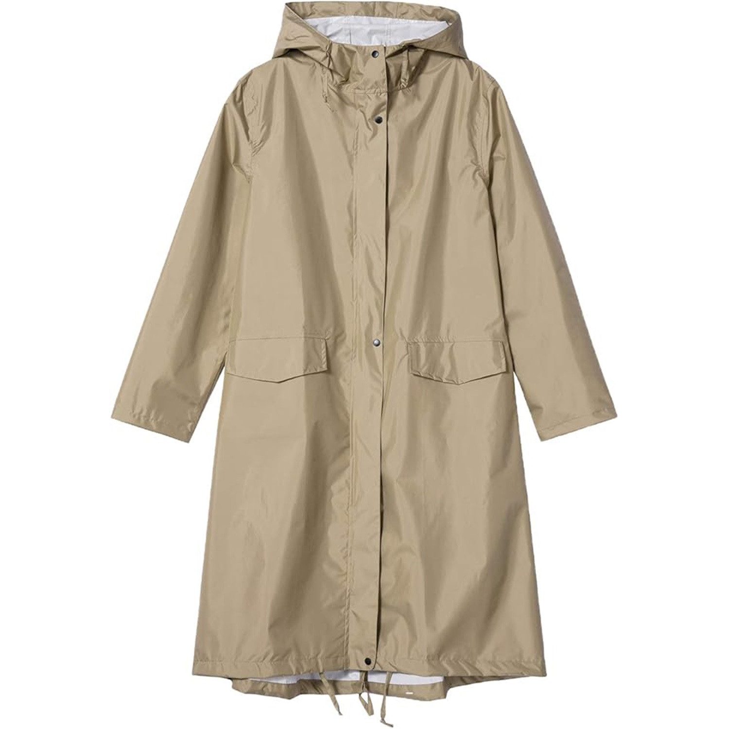 ZEUOPQ Regenmantel Poncho Jacke Mantel für Erwachsene(grün) (mit Kapuze wasserdicht, mit Reißverschluss im Freien)