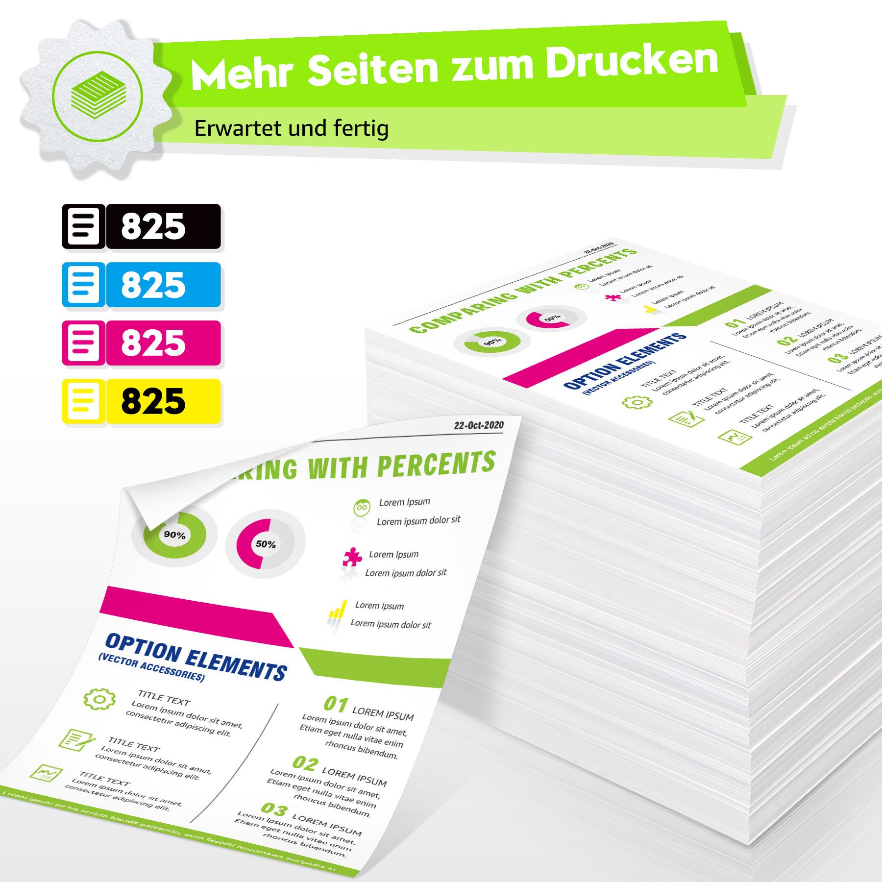 Greensky 4x SET Druckerpatronen für HP 912 XL OfficeJet 8012 8014 8015 Tintenpatrone (OfficeJet Pro 8012 8014 8015 8017 8020 8022 8023 New CHIP, 20-tlg)