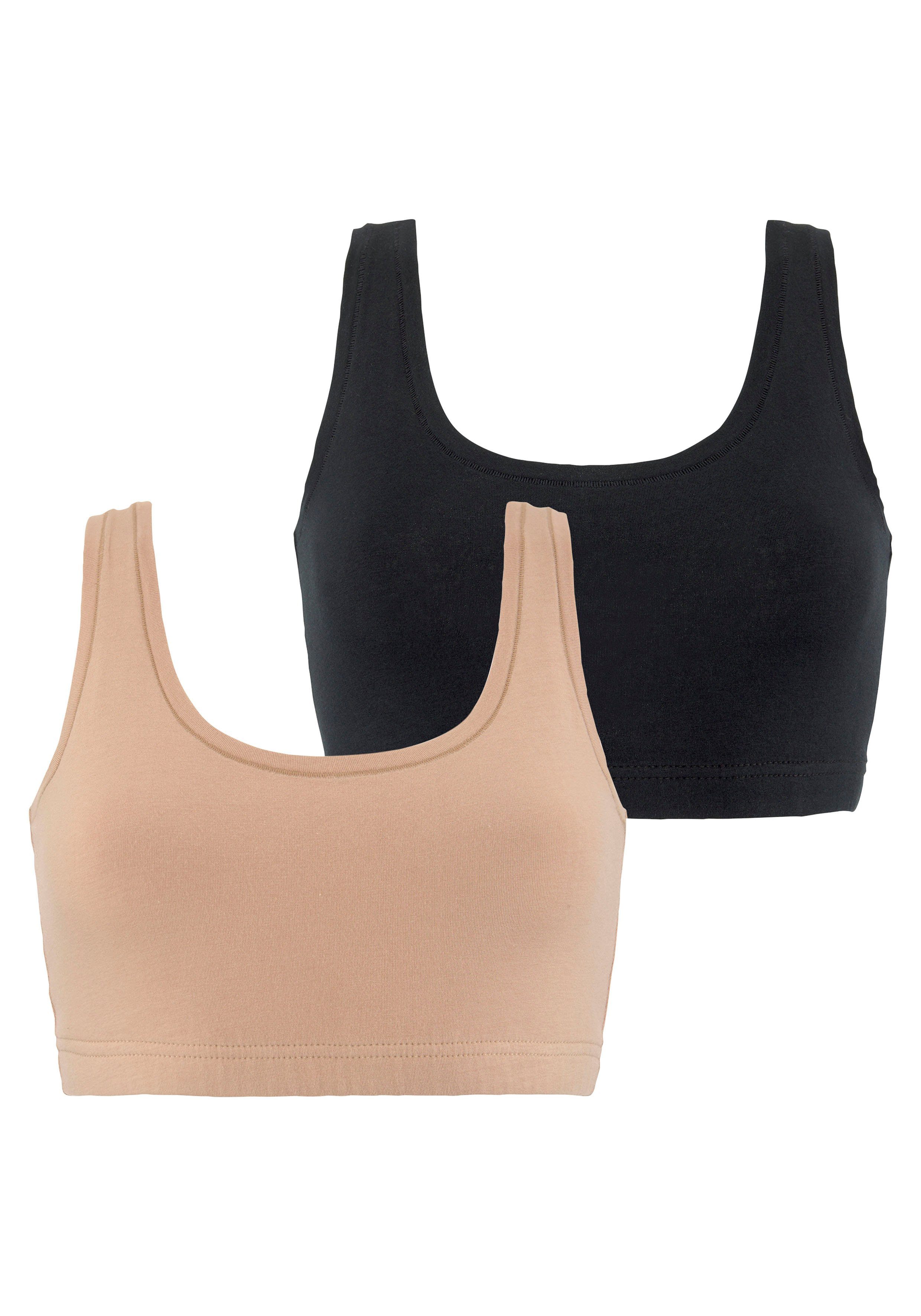 LASCANA Bustier (Packung, 2-tlg) "Perfect Basics" aus elastischer Baumwolle