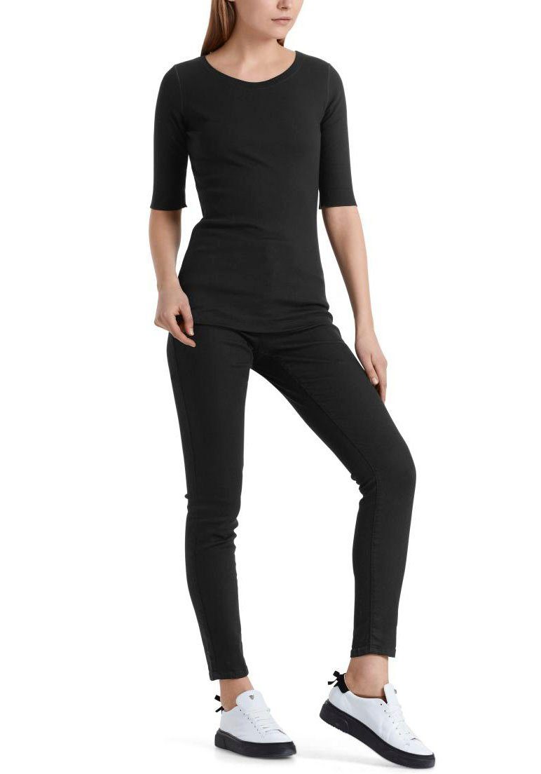 Marc Cain Rundhalsshirt "Collection Essential" Premium Damenmode Rundhals-Shirt mit halben Ärmeln