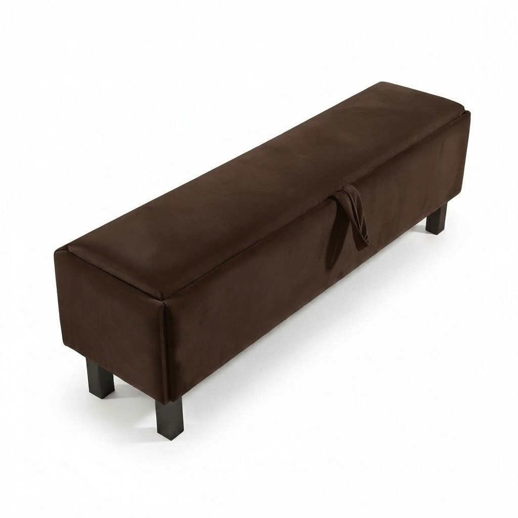 Xlmoebel Bettbank Fußhocker Truhe mit Fach für Schlafzimmer, gepolstert (1-St., Fußhocker mit Fach), Made in Europa