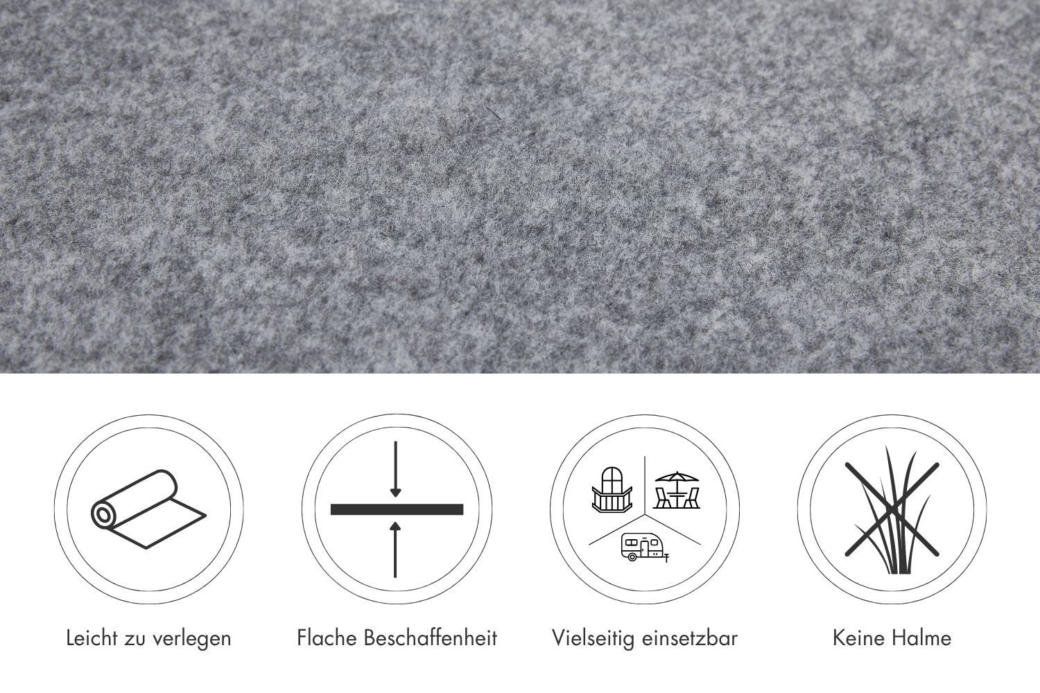 misento Kunstrasen Easy, rechteckig, Höhe: 4 mm, Rasenteppich für Balkon und Terrasse mit Drainage-Noppen