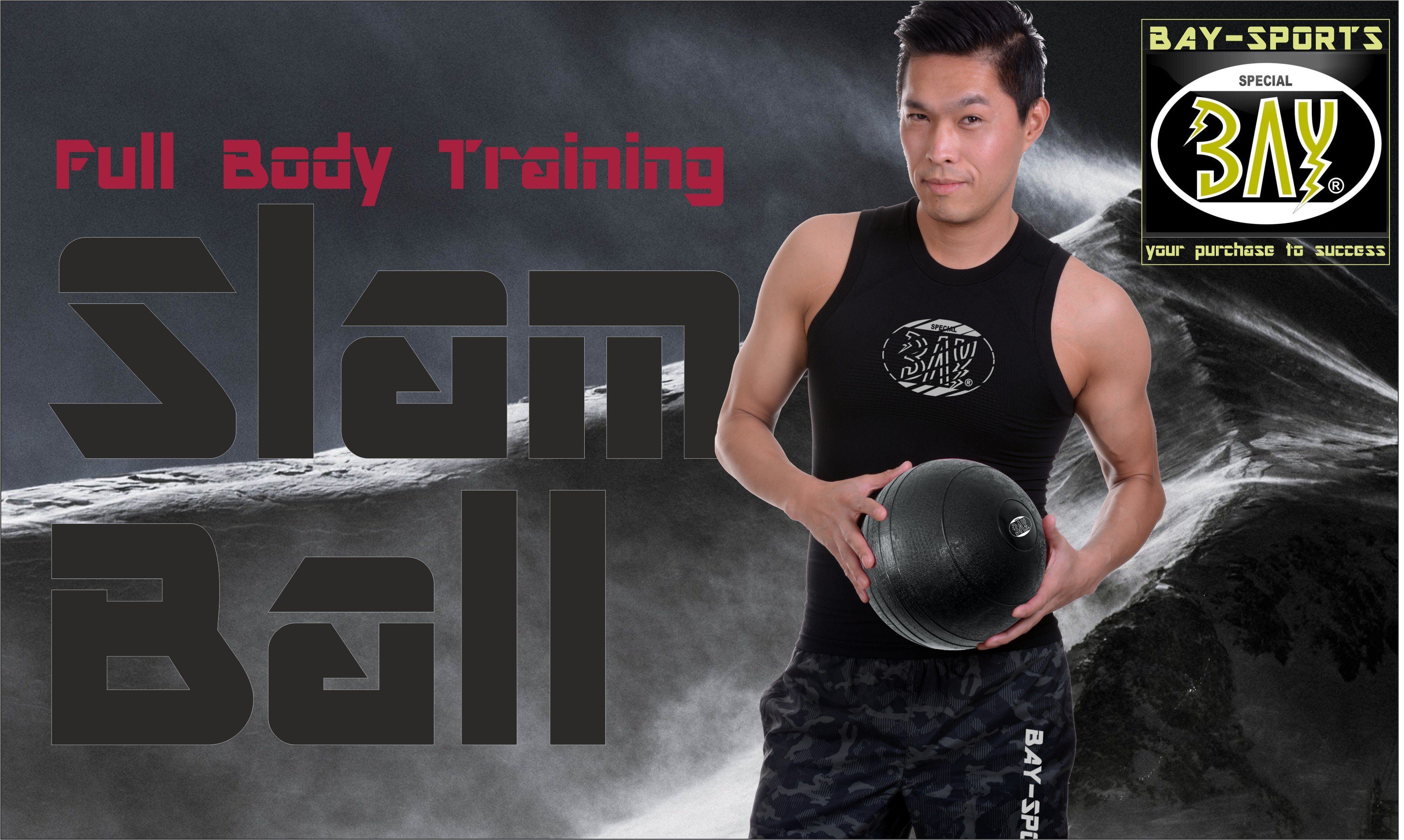 BAY-Sports Medizinball 10 kg Slamball Fitnessbal, Slam Ball Sandball mit Eisengranulat 10kg
