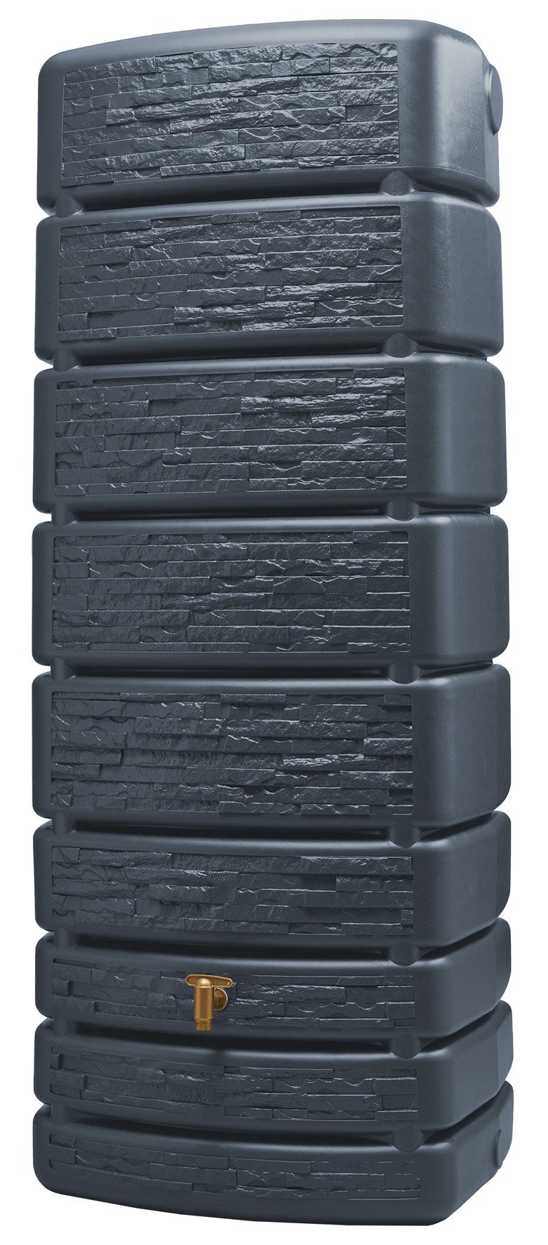 4rain Regentonne SLIM STONE DECOR Wandtank 500 Liter graphite grey