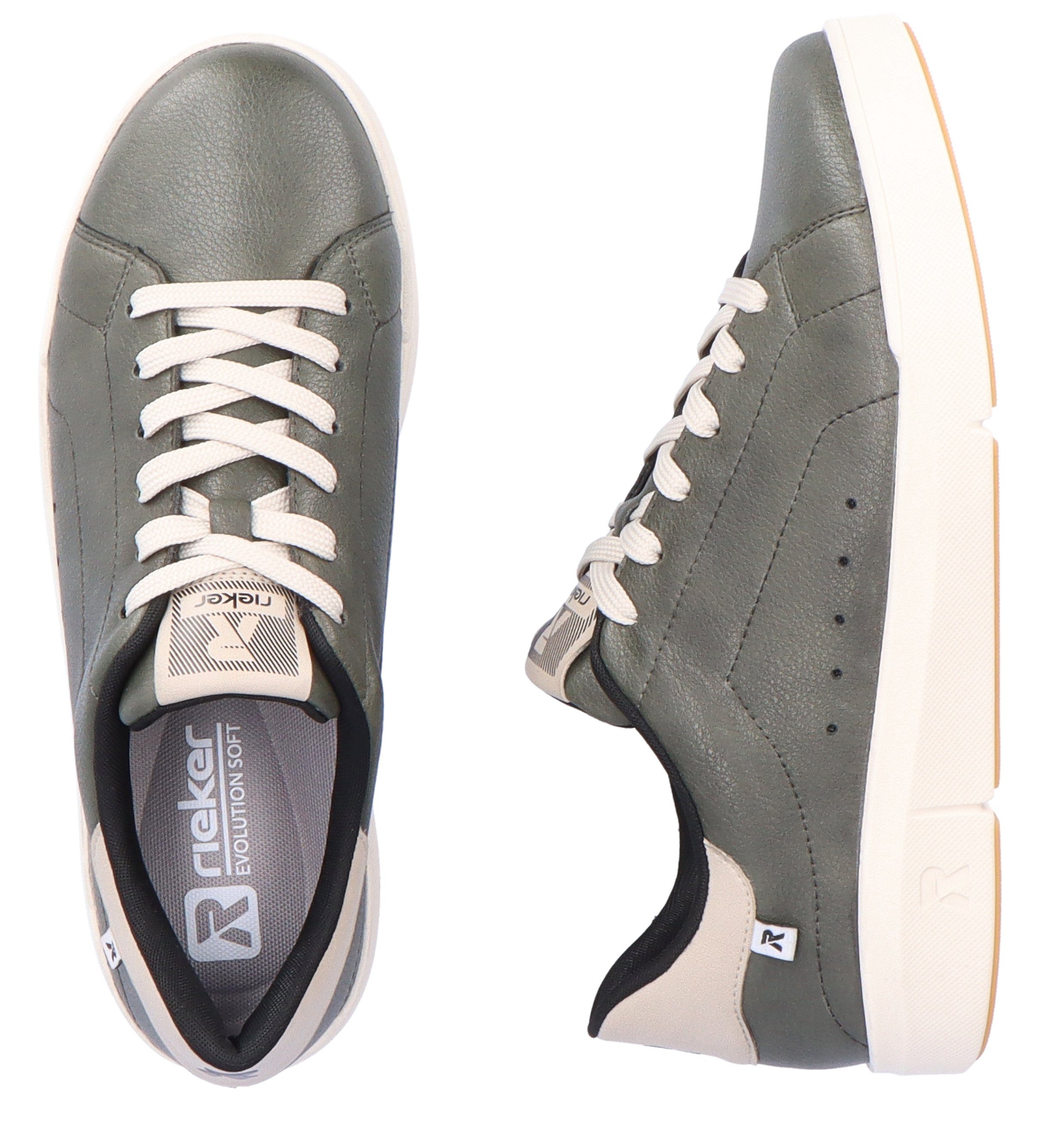 khaki Rieker monochromer Optik in Sneaker EVOLUTION