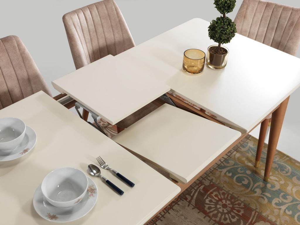 Spiegel Stuhl neu Tisch Modern, 4x Esszimmer-Set 7tlg Möbel Set JVmoebel Esszimmer (7-St) Anrichte