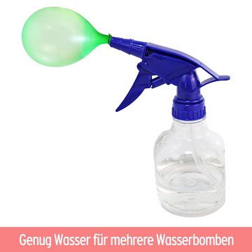 BEMIRO Aufblasbares Bällebad Wasserbombe Pumpe "SPLASH" inkl. 50 Ballons - ca. 17 cm