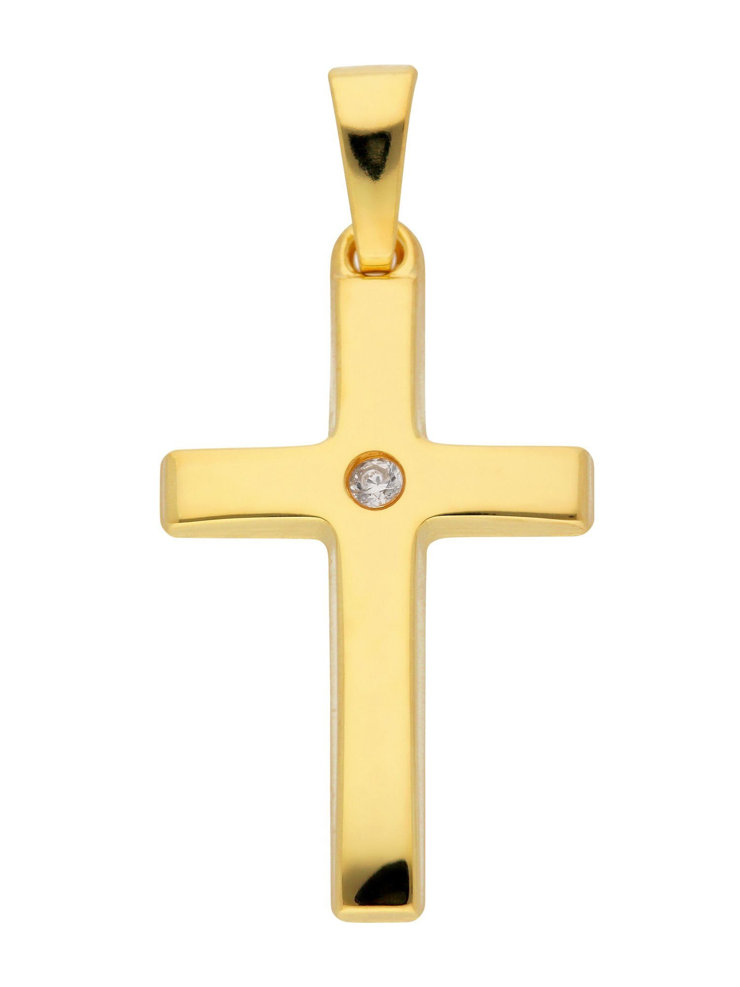 preisreduktion Adelia´s Kettenanhänger 333 Gold Kreuz & für Goldschmuck Zirkonia Damen Anhänger, mit Herren