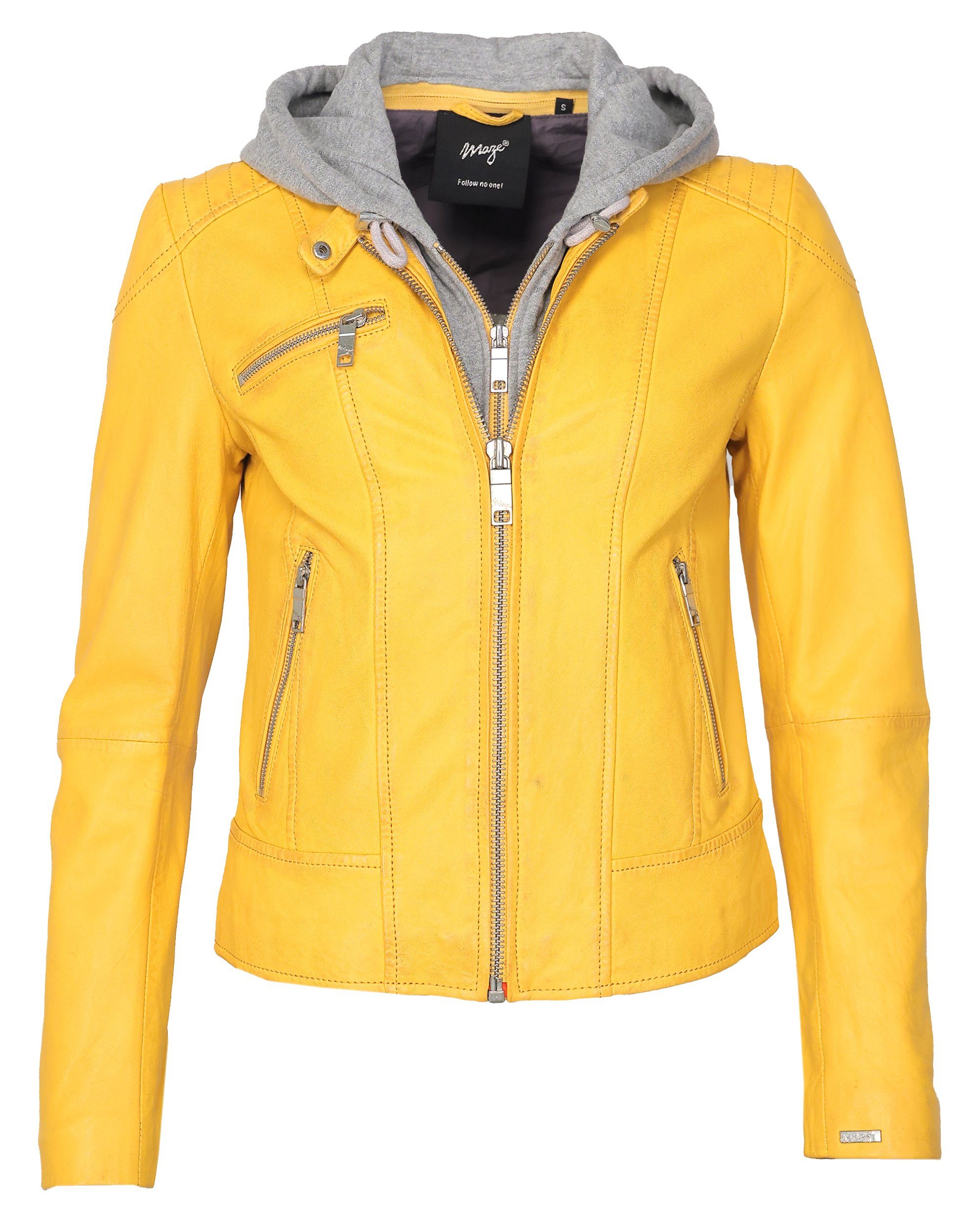 yellow Lederjacke Maze Mico