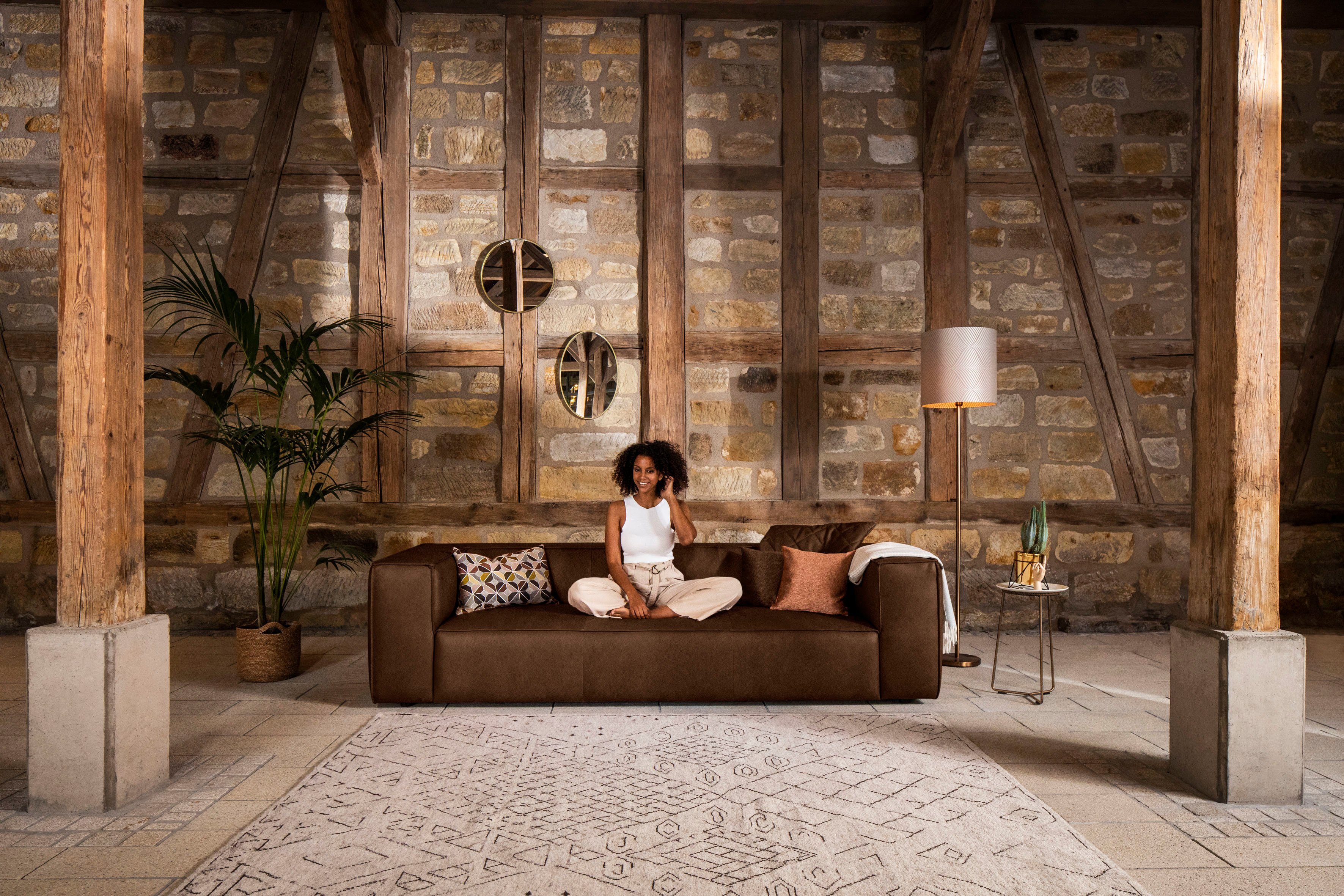 W.SCHILLIG 3-Sitzer around-the-block Mega Sofa mit tollem Sitzkomfort, Breite 260cm, mit eleganter Biese, mit Federkern