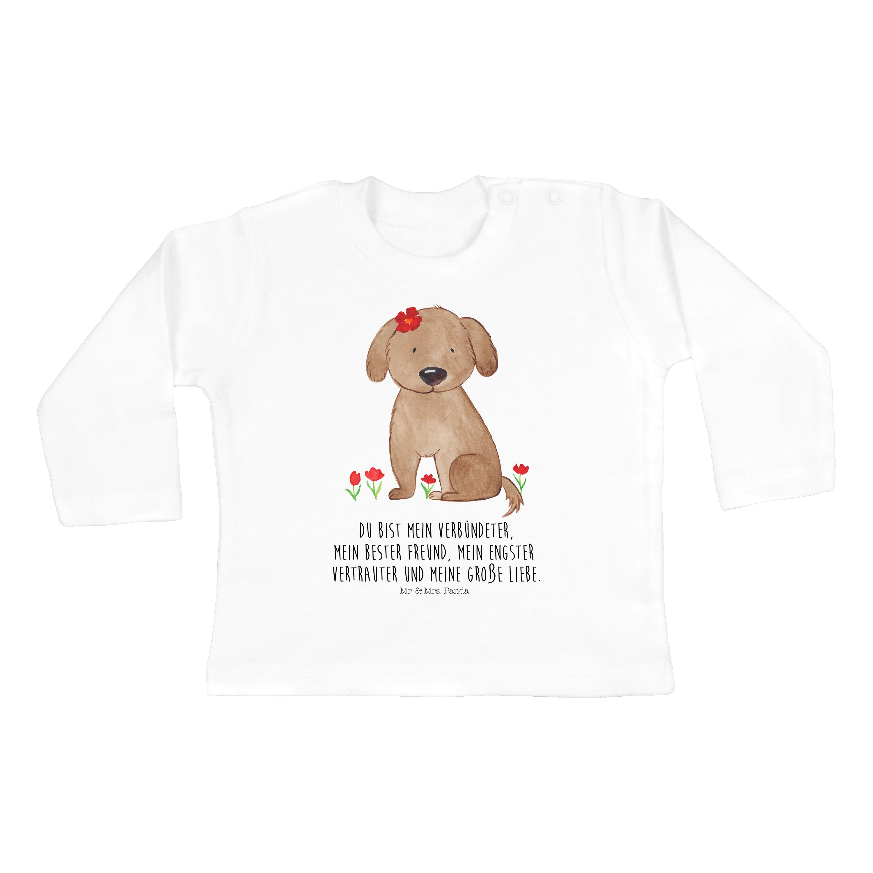 Mr. & Mrs. Panda Strampler Hund Hundedame - Weiß - Geschenk, Jungen, Kleidung, Mädchen, Haustier (1-tlg)