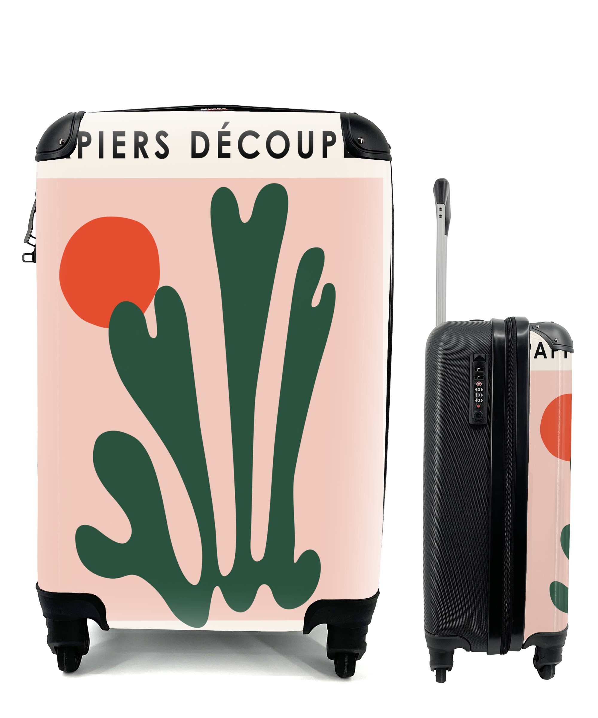 MuchoWow Handgepäckkoffer Matisse - Kunst - Abstrakt - Sonne, 4 Rollen, Reisetasche mit rollen, Handgepäck für Ferien, Trolley, Reisekoffer