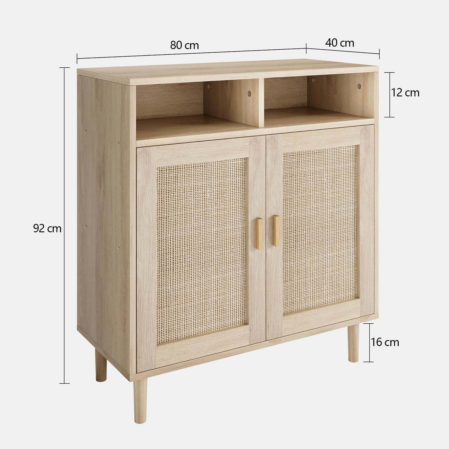 GarveeMore Beistellschrank Buffet Aufbewahrungsschrank Rattan Küchenschrank günstig online kaufen