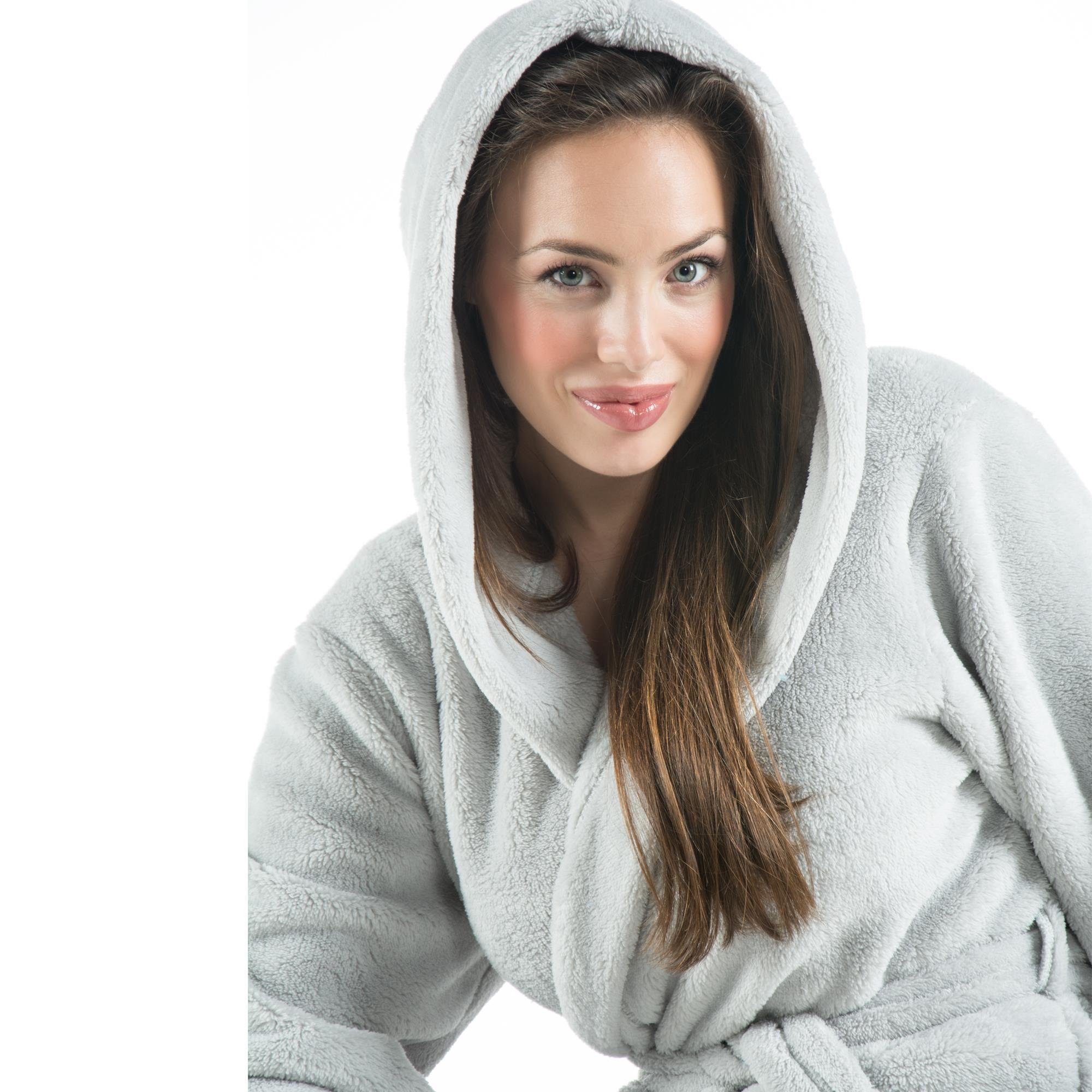 CelinaTex Bademantel Morgenmantel Damen kurz Fleece günstig online kaufen