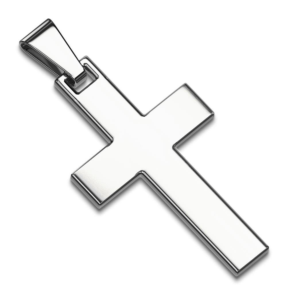 BUNGSA Anhänger Set Anhänger Kreuz Silber aus Edelstahl Unisex (1-tlg), Pendant Halsketten