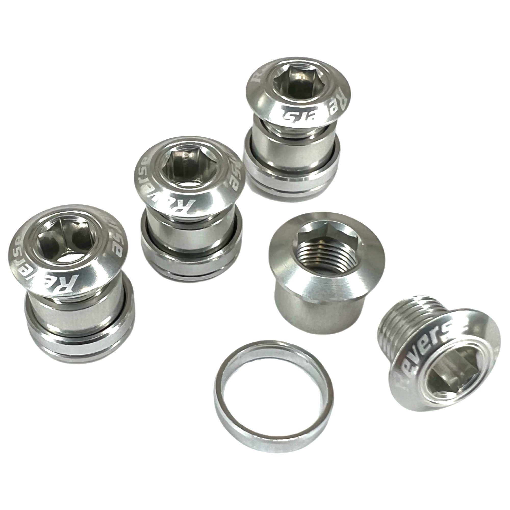 Fahrradkurbel Reverse Kettenblattschrauben (4er Set) 7mm Silber