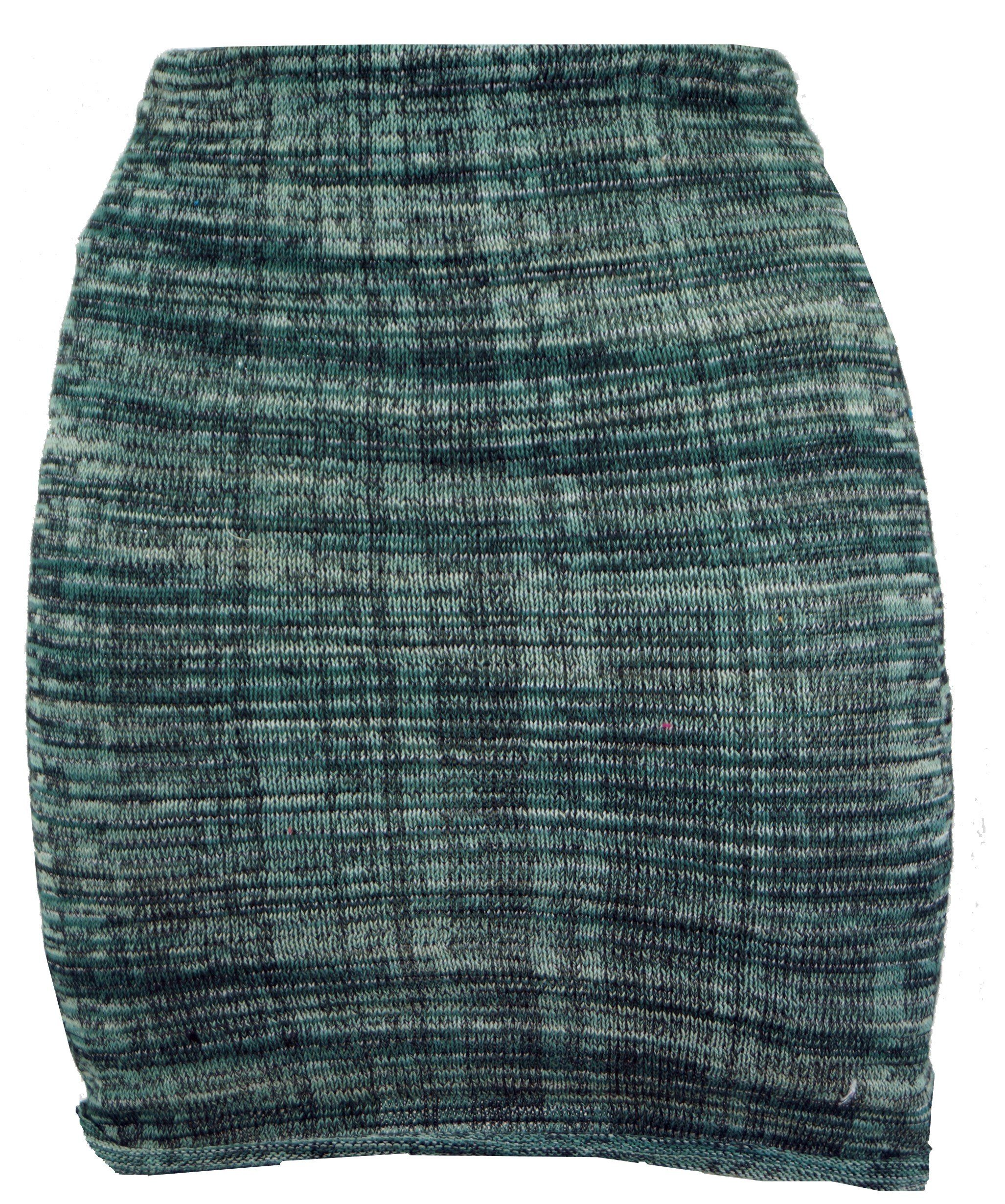 Guru-Shop Minirock Minirock, Boho Strickrock, Ethnorock - grün alternative Bekleidung