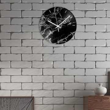 Novzep Wanduhr Uhr mit Marmormuster, 30 cm Durchmesser, (geeignet für Wohnzimmer, Schlafzimmer und Büro)