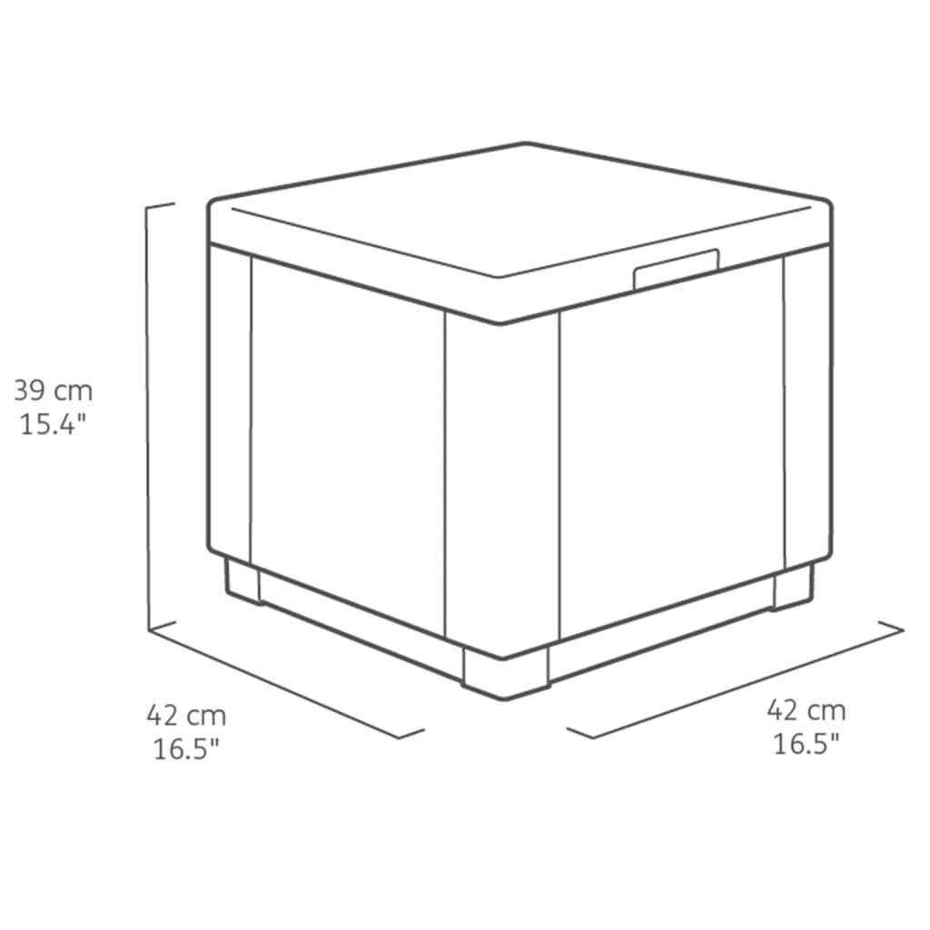 Stauraum Gartenbox Hocker Cube Keter mit 213816 Graphitgrau
