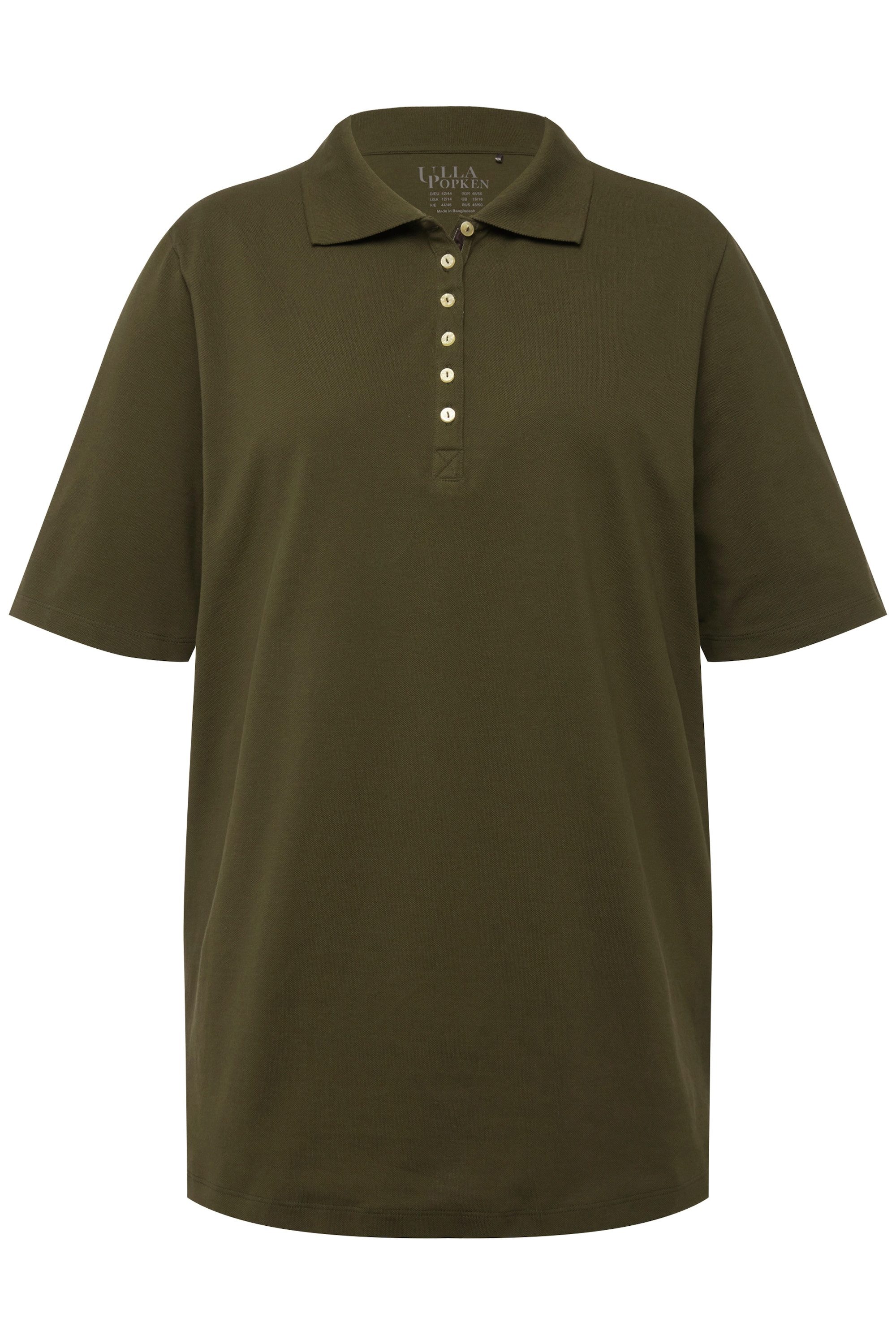 Ulla Popken T-Shirt Poloshirt Piqué Polokragen günstig online kaufen
