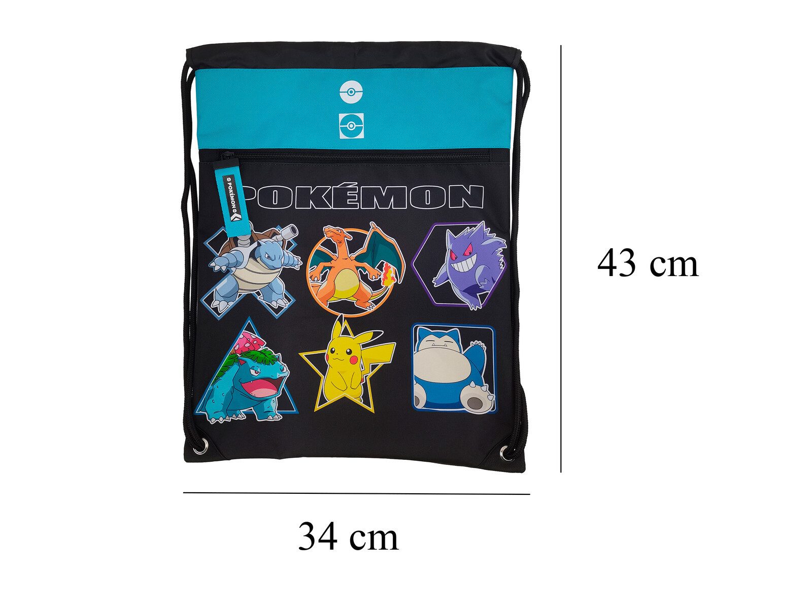 POKÉMON Turnbeutel 43 × 34 × 1 cm Sportbeutel Kinder mit Kordelzug für Schule (1-tlg) – Bild 5 von 5