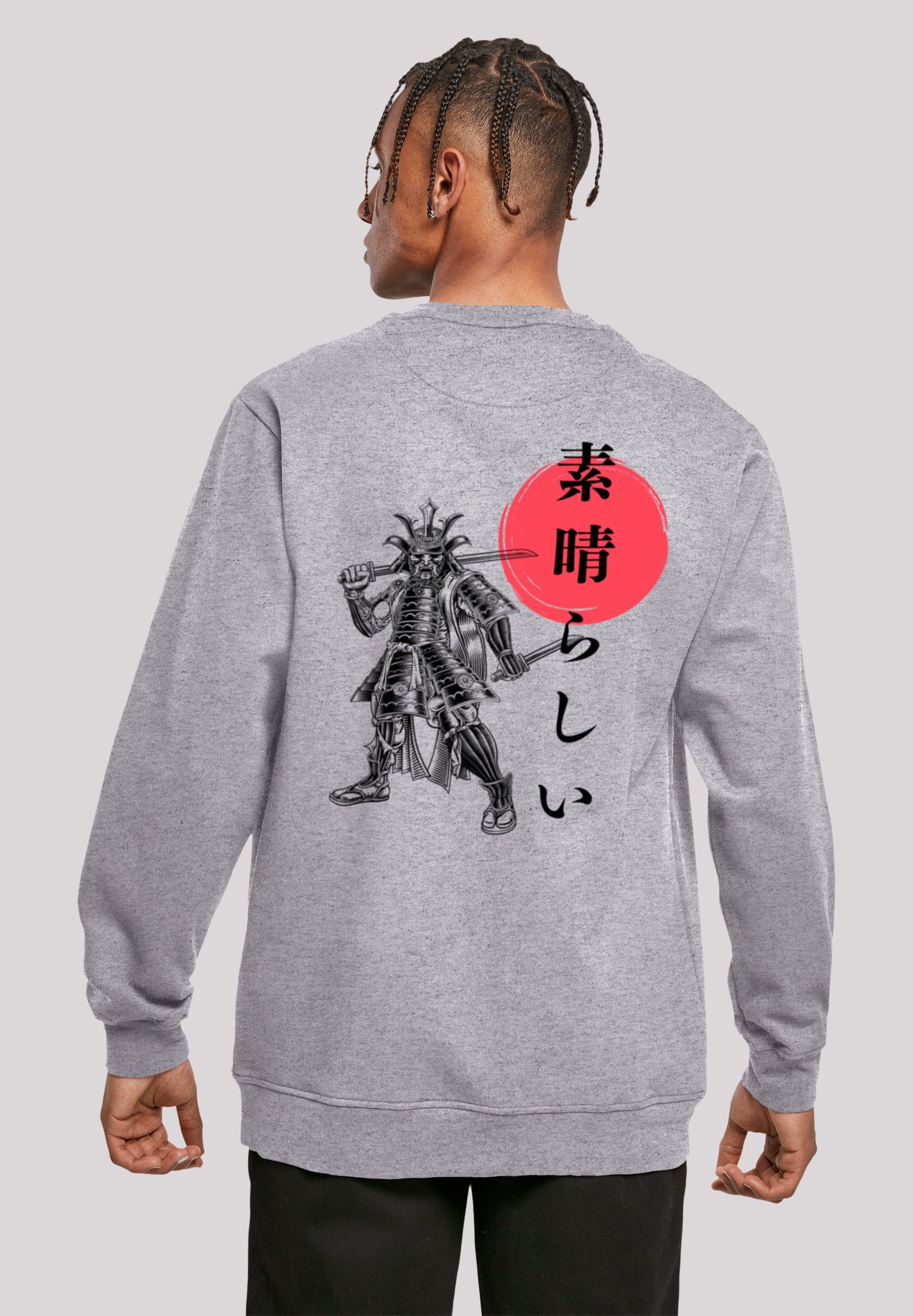F4NT4STIC Kapuzenpullover Japan entspannter Crewneck, Regular Grafik Print, Basic Fit Look, Samurai