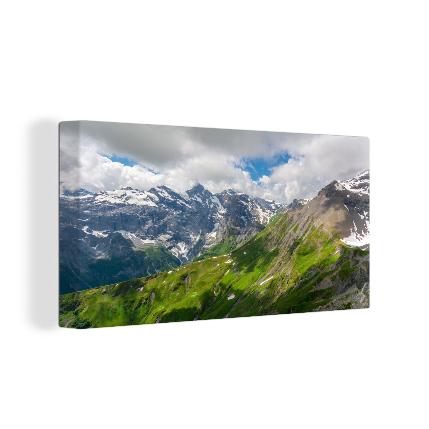 OneMillionCanvasses® Leinwandbild Die Schweizer Alpen mit dem berühmten Schilthorn, (1 St), Wandbild Leinwandbilder, Aufhängefertig, Wanddeko, 30x20 cm